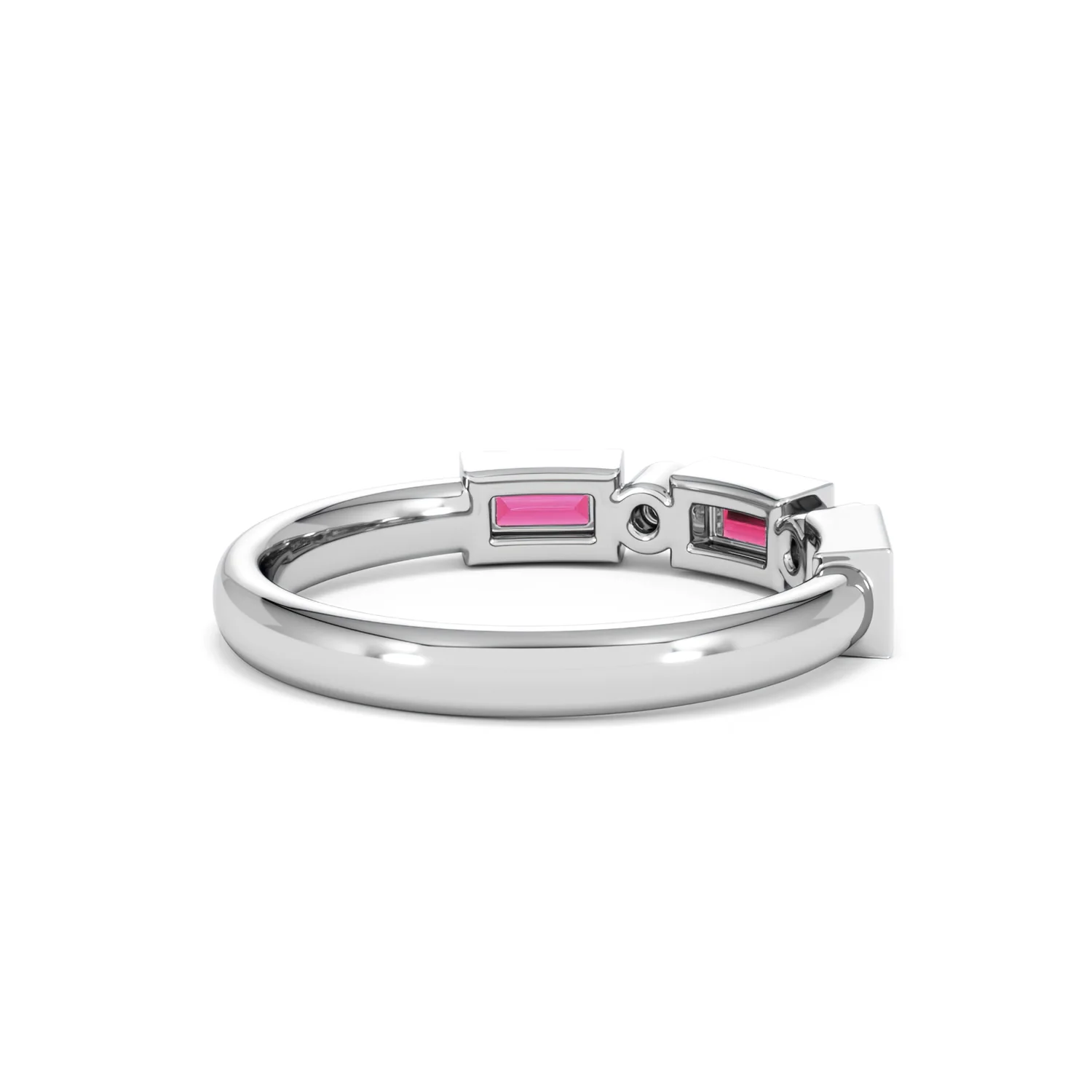 Forme 0.37ct Baguette Cut Lab Ruby 5 Stone Ring in Sterling Silver - Image 39