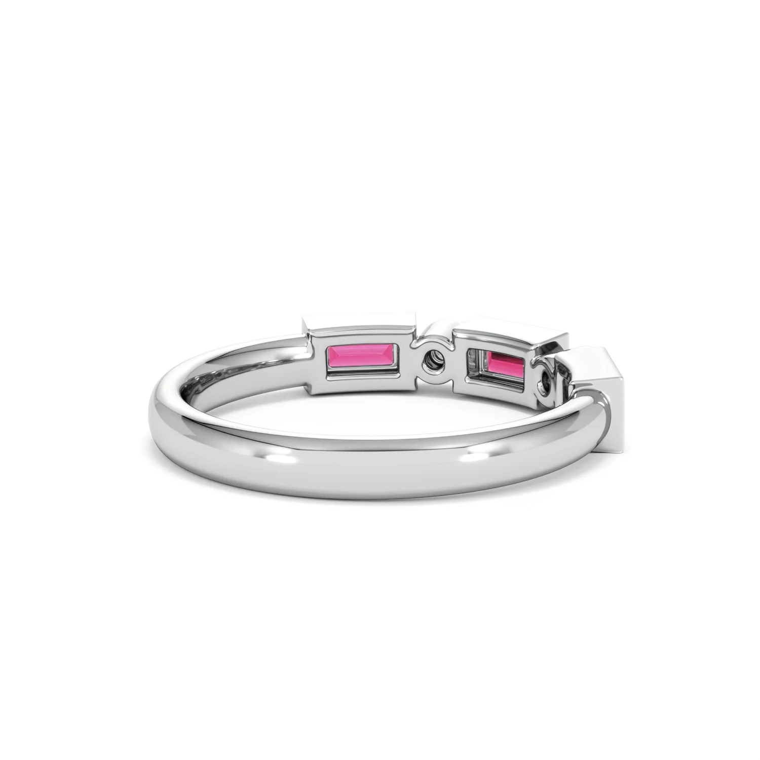 Forme 0.37ct Baguette Cut Lab Ruby 5 Stone Ring in Sterling Silver - Image 40