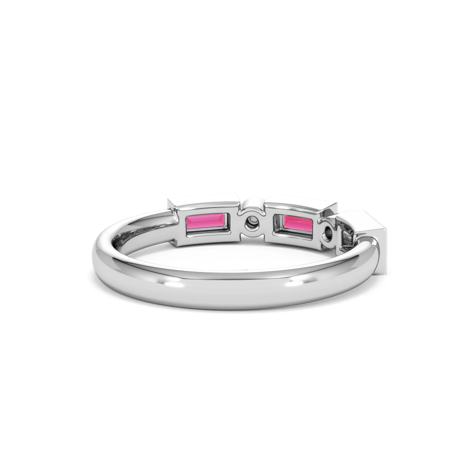Forme 0.37ct Baguette Cut Lab Ruby 5 Stone Ring in Sterling Silver - Image 42