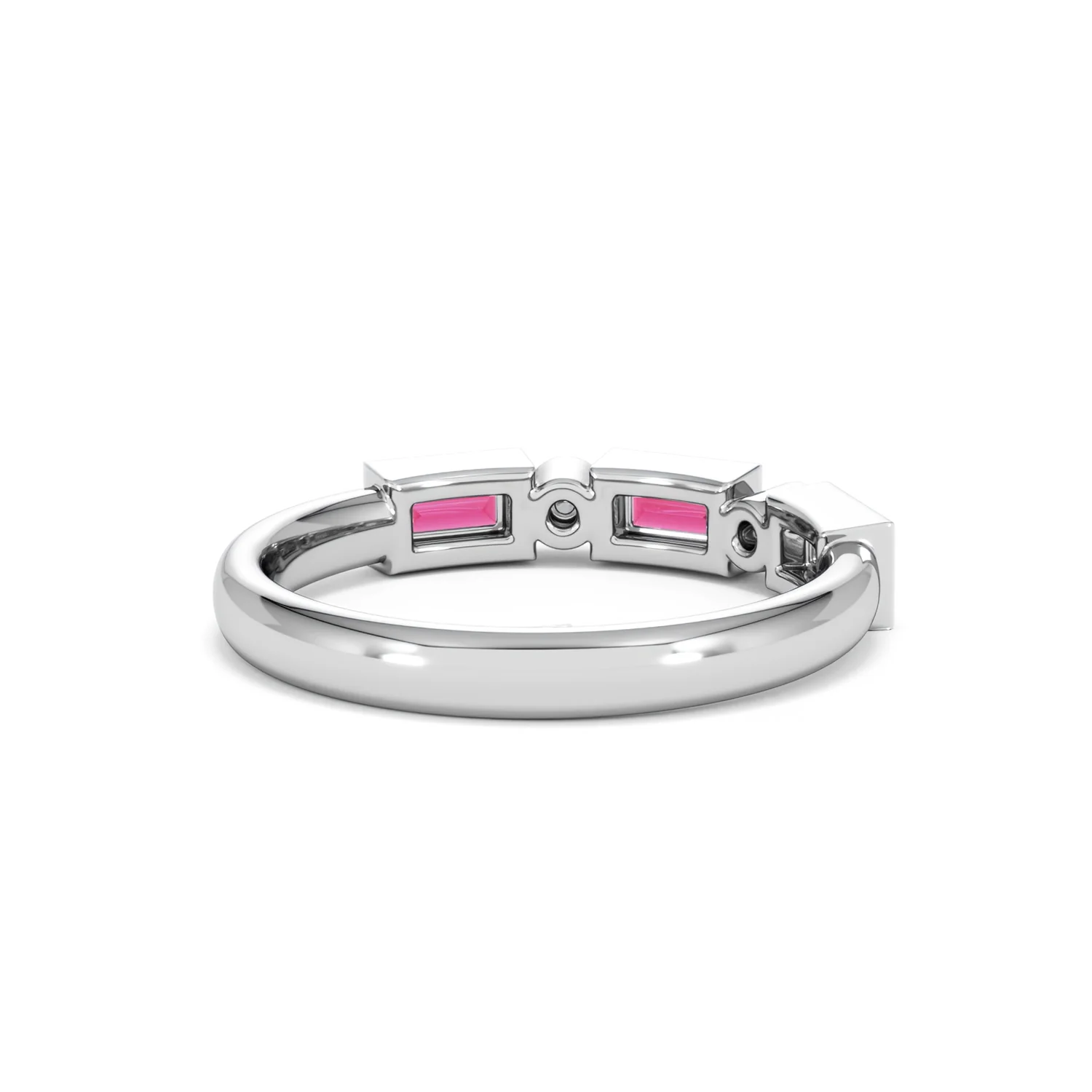 Forme 0.37ct Baguette Cut Lab Ruby 5 Stone Ring in Sterling Silver - Image 43