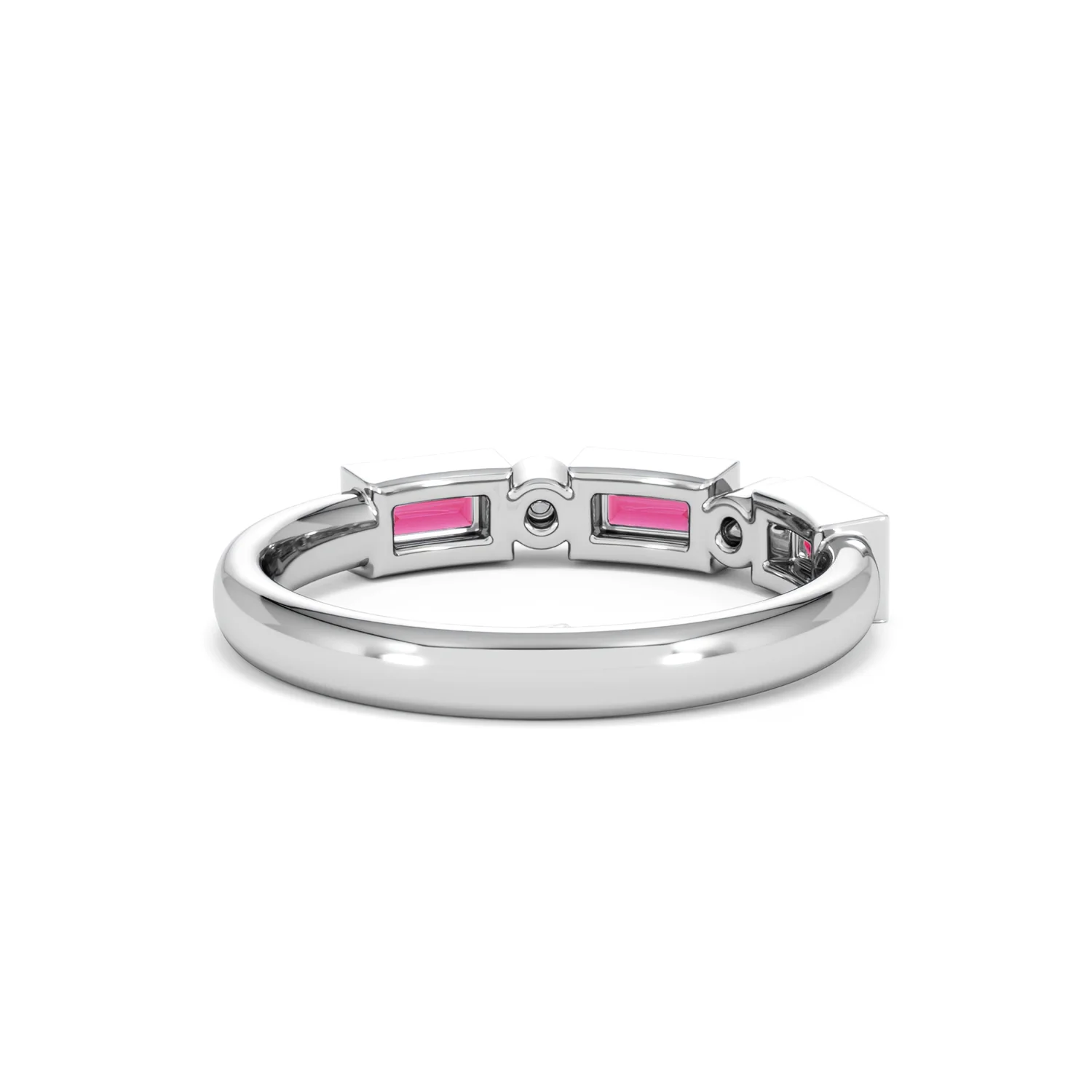 Forme 0.37ct Baguette Cut Lab Ruby 5 Stone Ring in Sterling Silver - Image 44