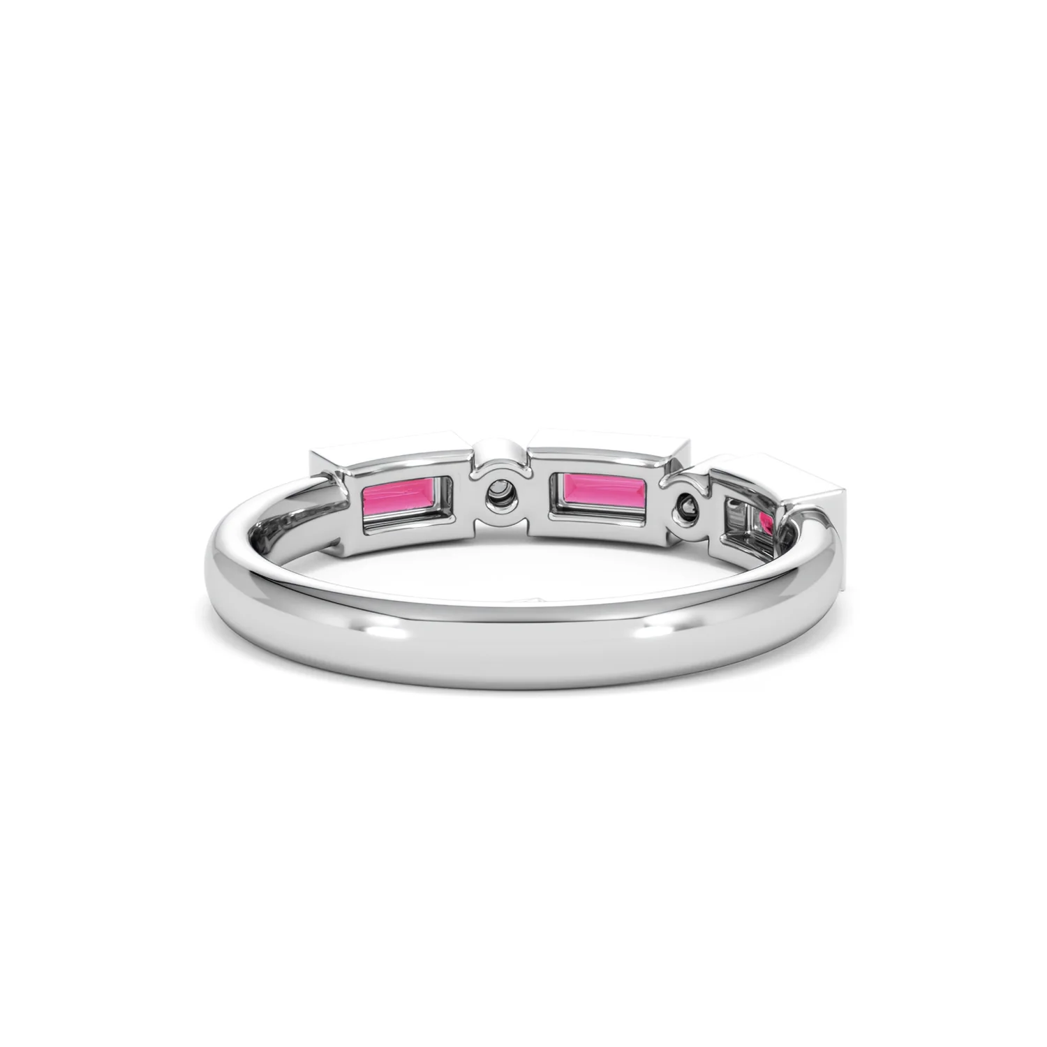 Forme 0.37ct Baguette Cut Lab Ruby 5 Stone Ring in Sterling Silver - Image 45