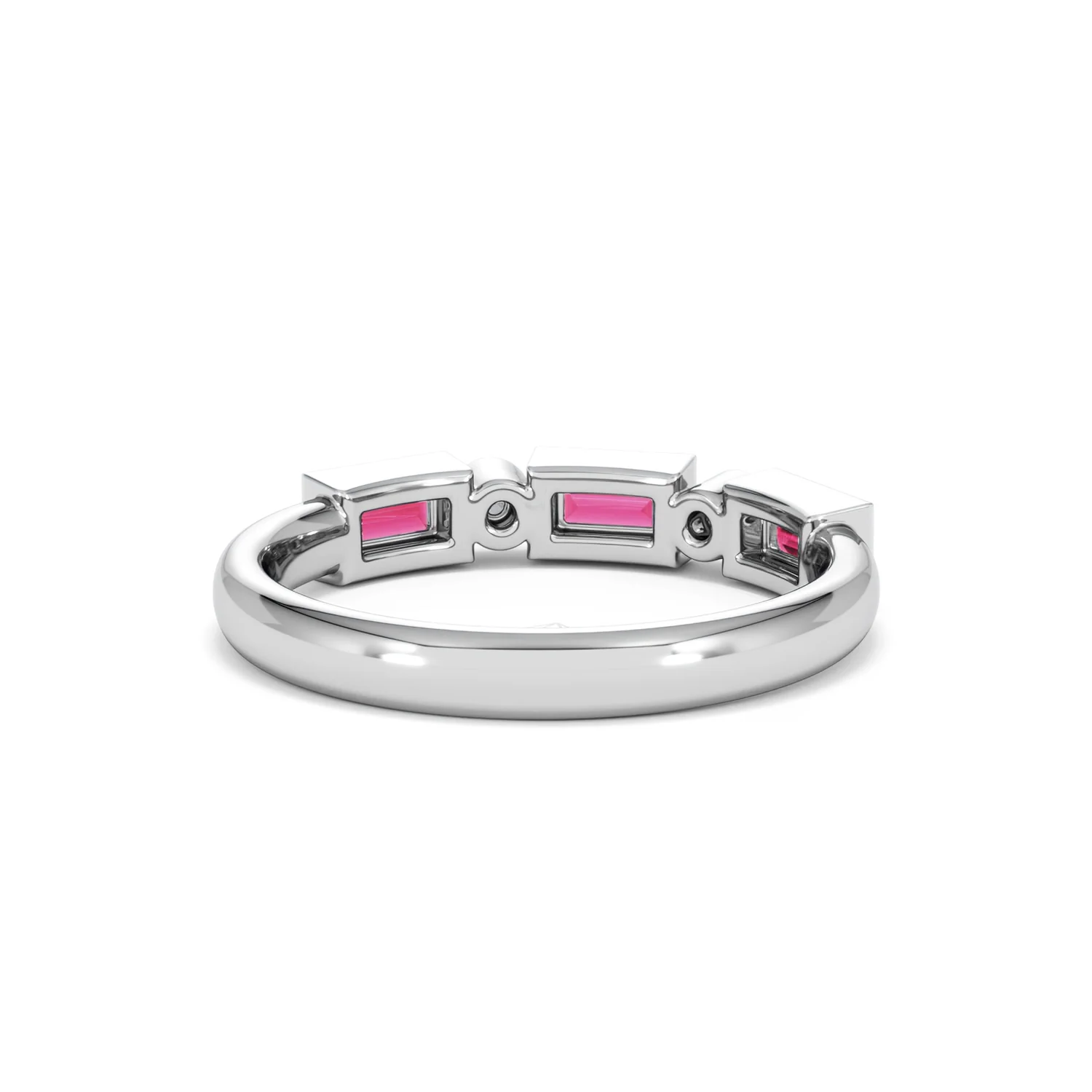 Forme 0.37ct Baguette Cut Lab Ruby 5 Stone Ring in Sterling Silver - Image 46