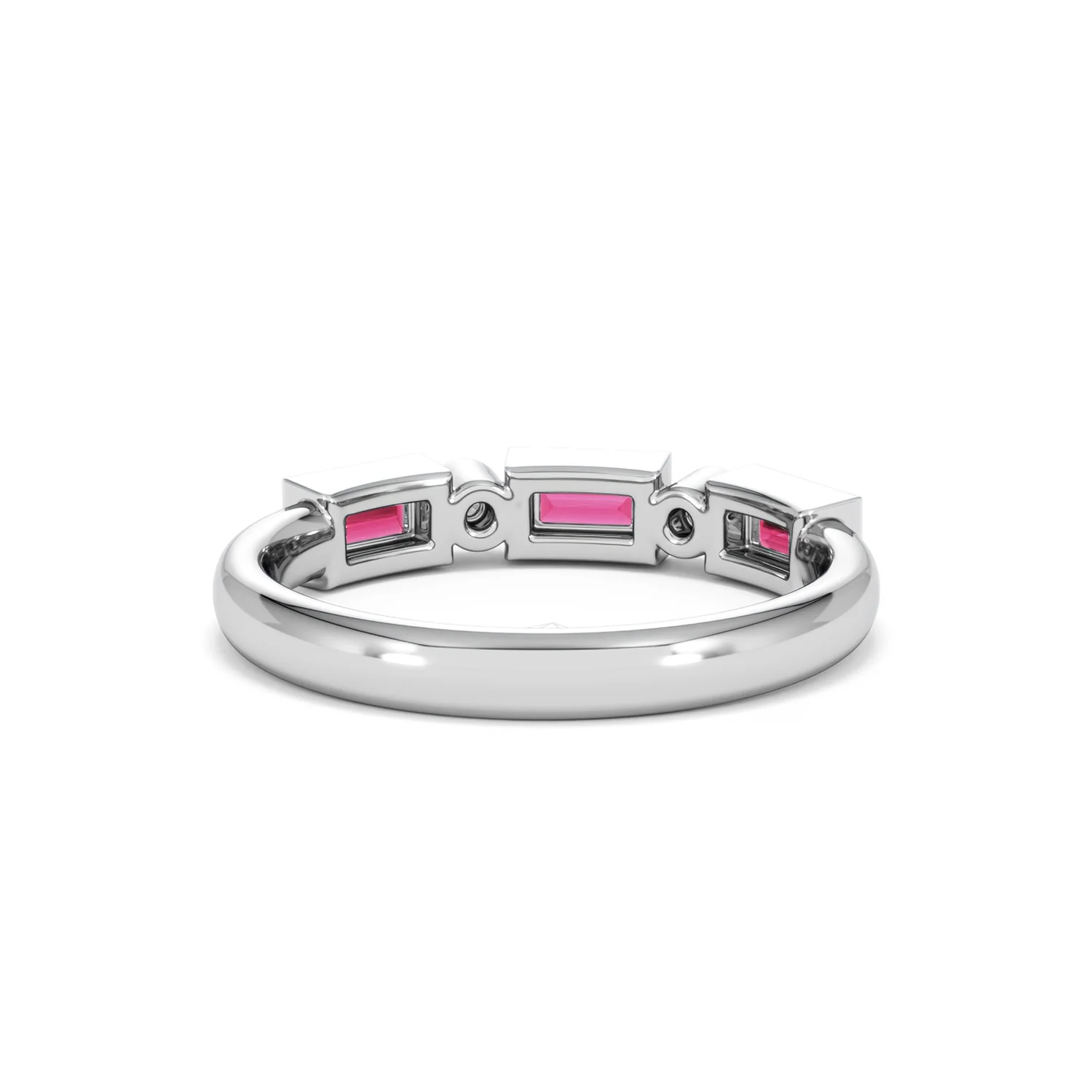 Forme 0.37ct Baguette Cut Lab Ruby 5 Stone Ring in Sterling Silver - Image 47