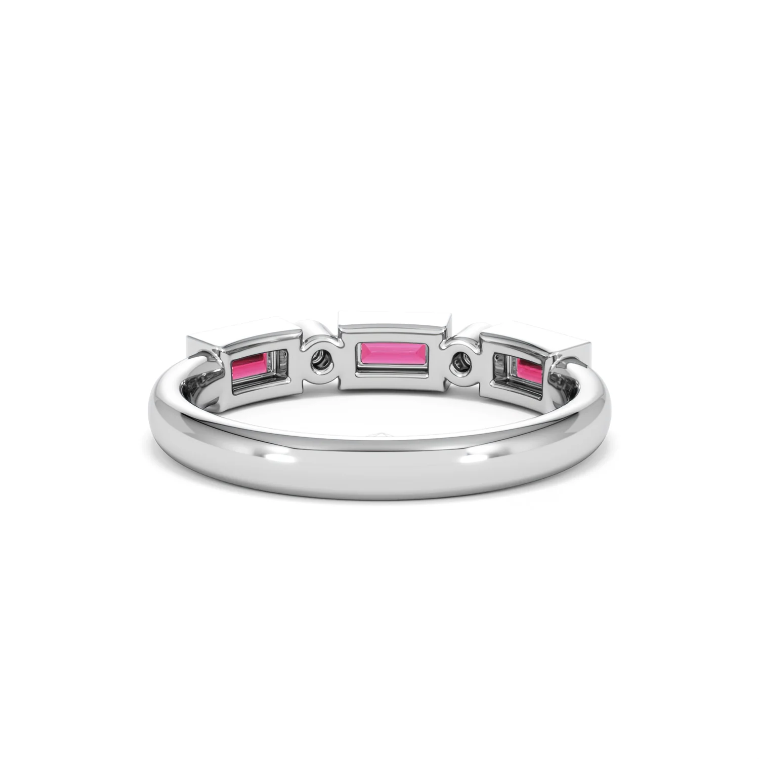 Forme 0.37ct Baguette Cut Lab Ruby 5 Stone Ring in Sterling Silver - Image 48