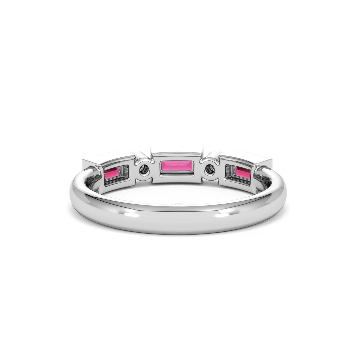 Forme 0.37ct Baguette Cut Lab Ruby 5 Stone Ring in Sterling Silver - Image 49