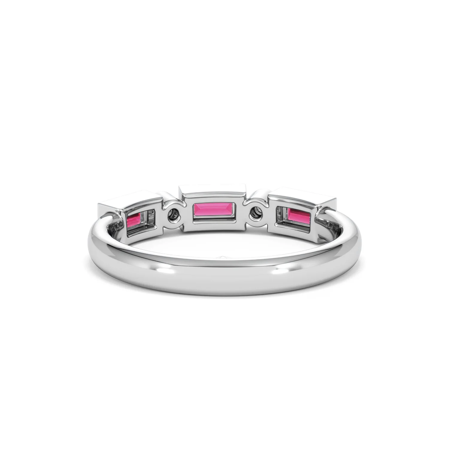 Forme 0.37ct Baguette Cut Lab Ruby 5 Stone Ring in Sterling Silver - Image 50