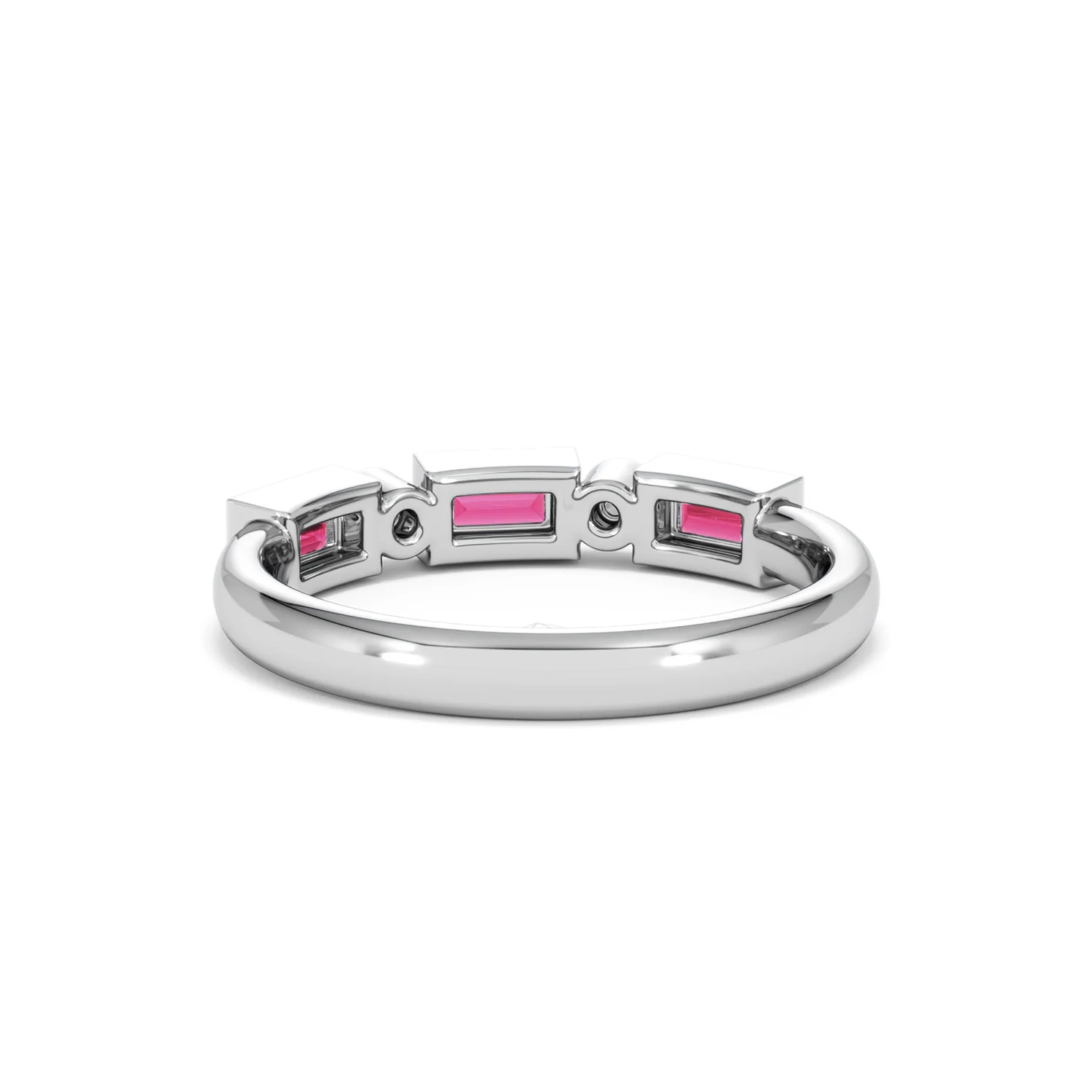 Forme 0.37ct Baguette Cut Lab Ruby 5 Stone Ring in Sterling Silver - Image 51