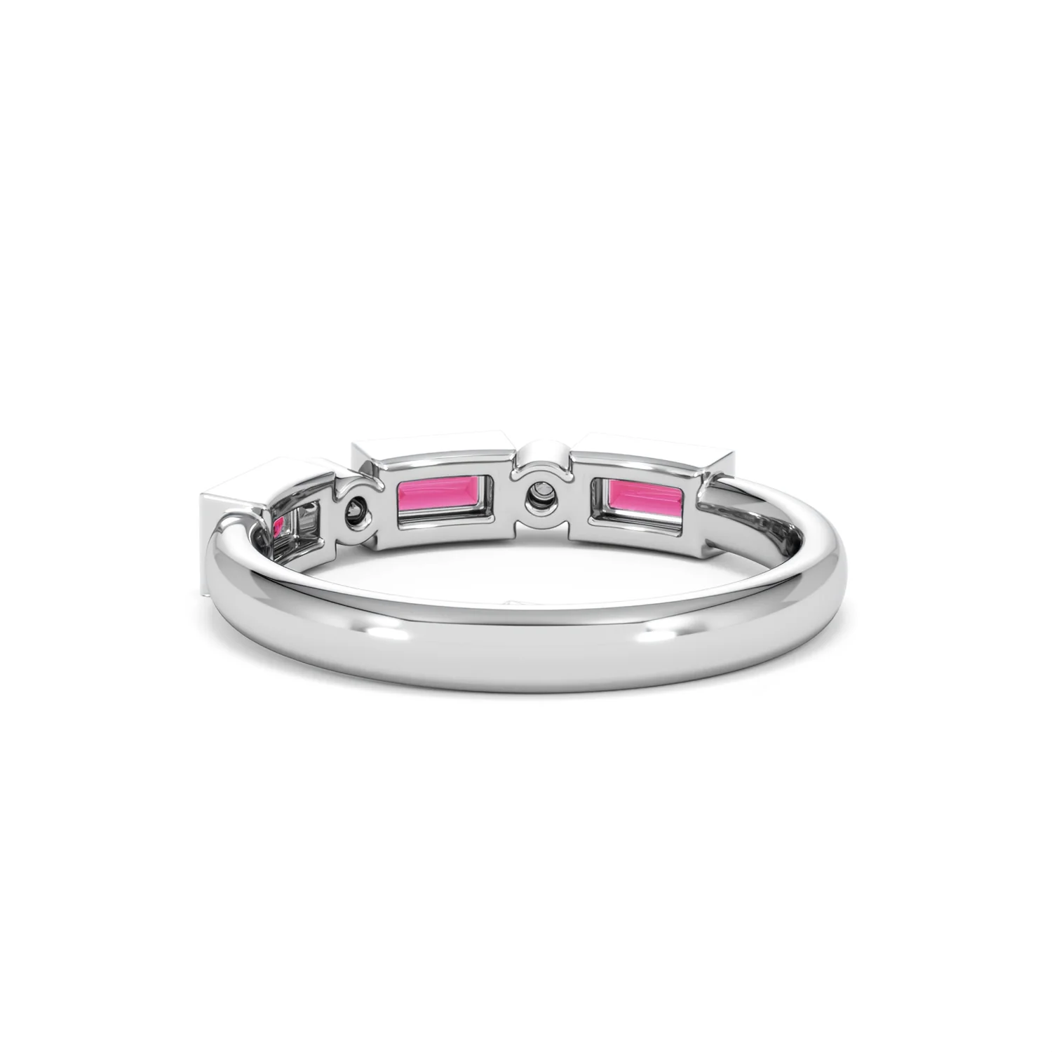 Forme 0.37ct Baguette Cut Lab Ruby 5 Stone Ring in Sterling Silver - Image 53