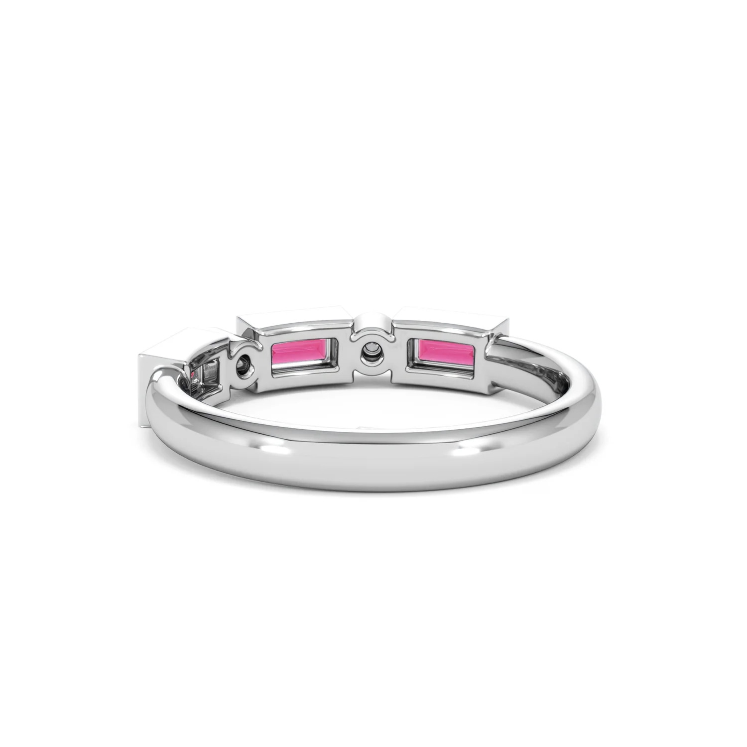 Forme 0.37ct Baguette Cut Lab Ruby 5 Stone Ring in Sterling Silver - Image 54