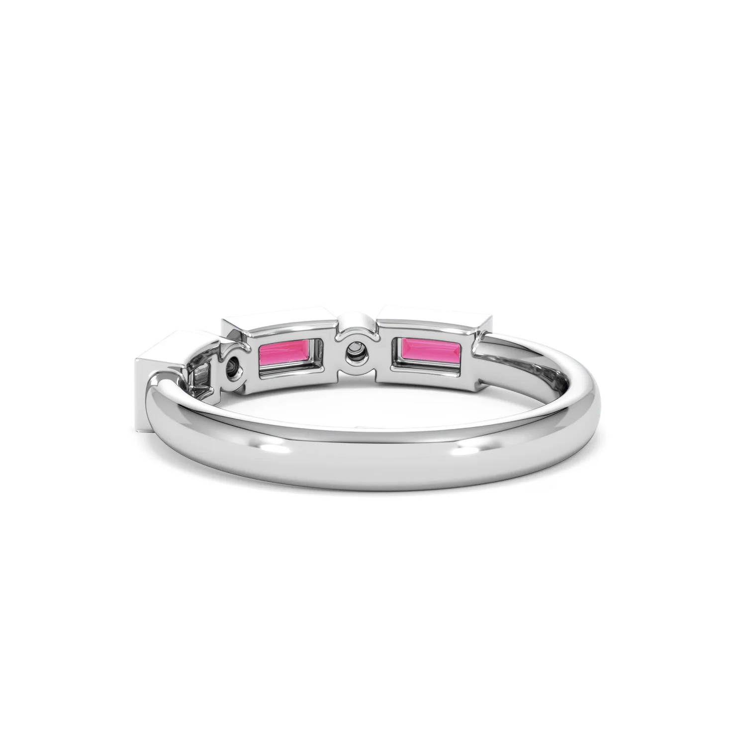 Forme 0.37ct Baguette Cut Lab Ruby 5 Stone Ring in Sterling Silver - Image 55
