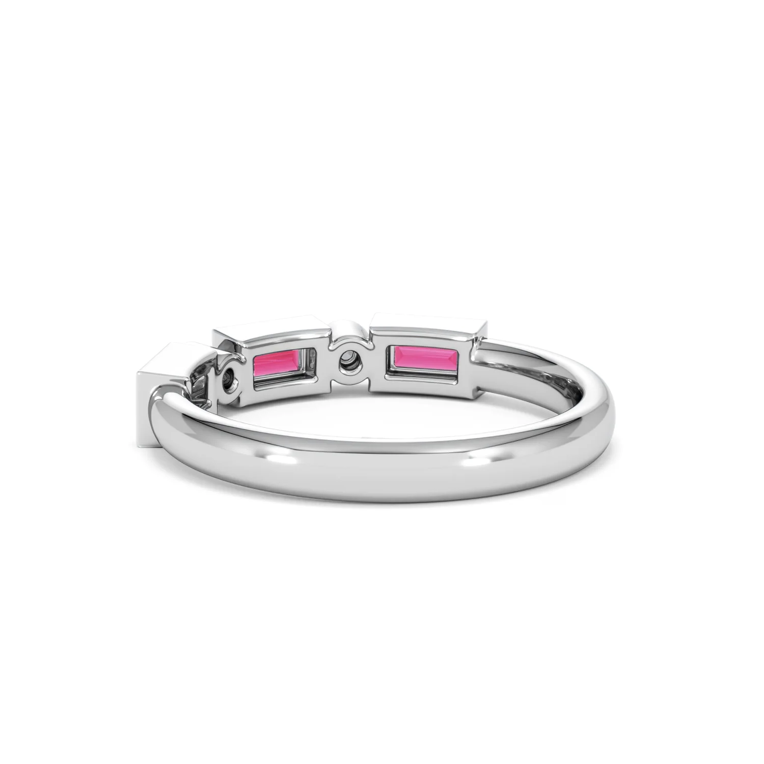 Forme 0.37ct Baguette Cut Lab Ruby 5 Stone Ring in Sterling Silver - Image 56