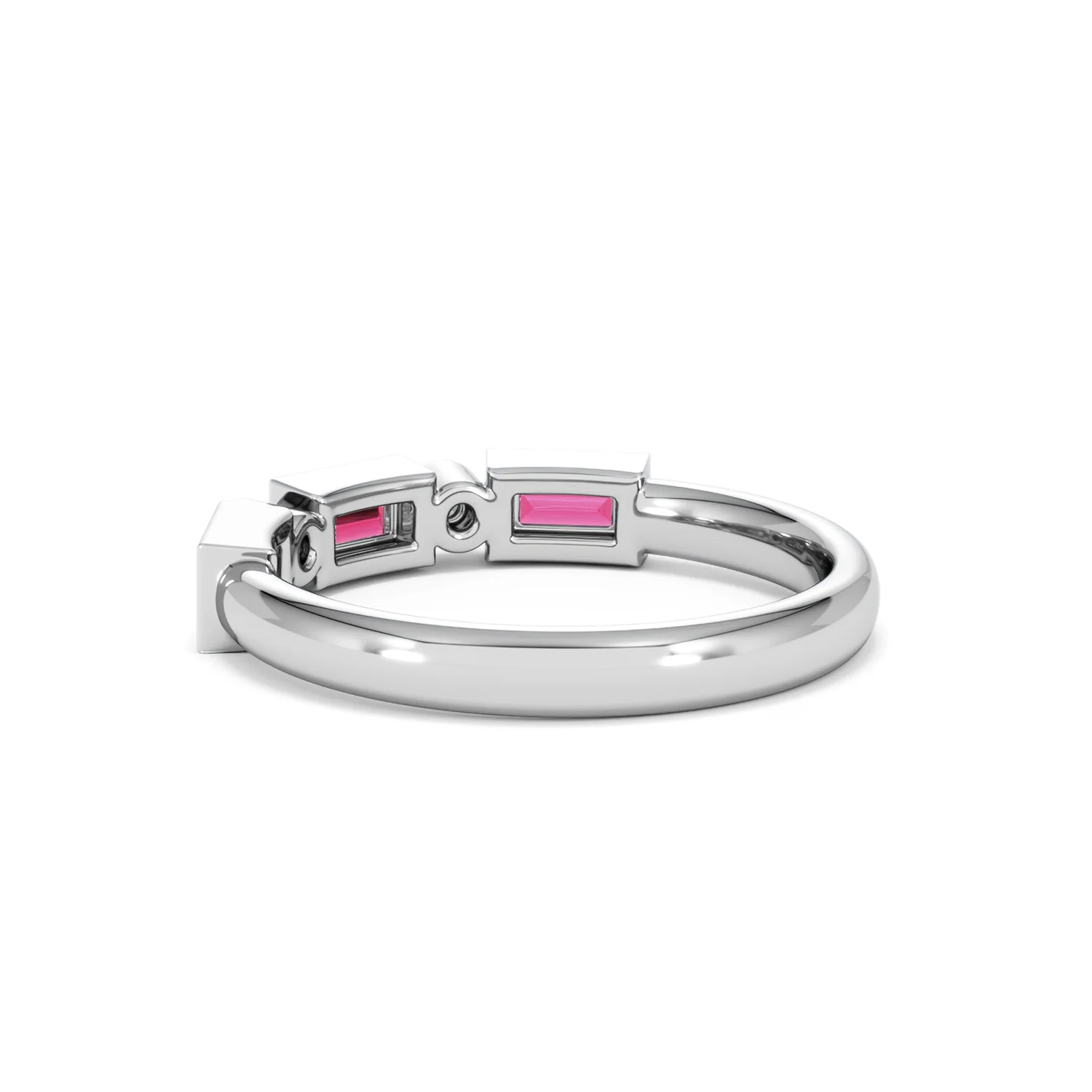 Forme 0.37ct Baguette Cut Lab Ruby 5 Stone Ring in Sterling Silver - Image 58