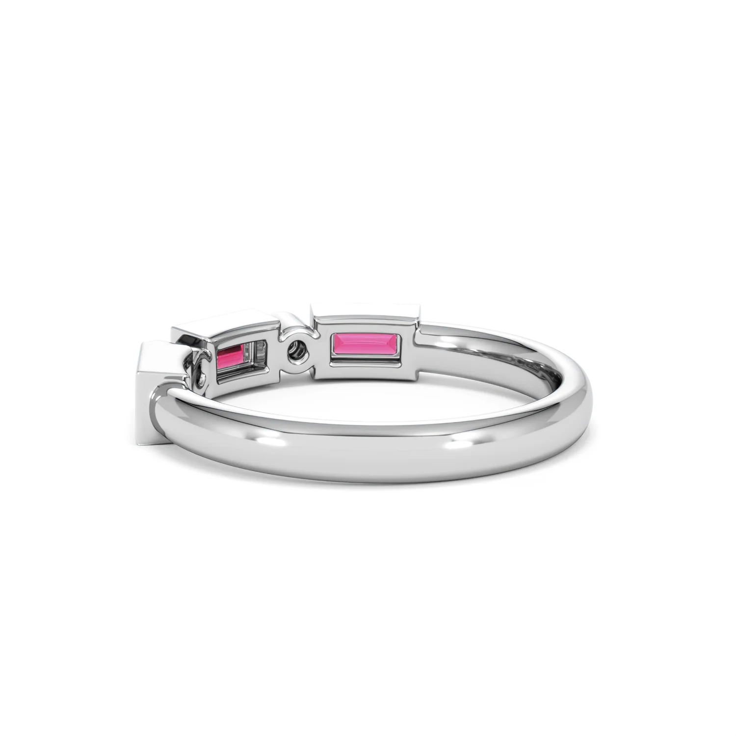 Forme 0.37ct Baguette Cut Lab Ruby 5 Stone Ring in Sterling Silver - Image 59
