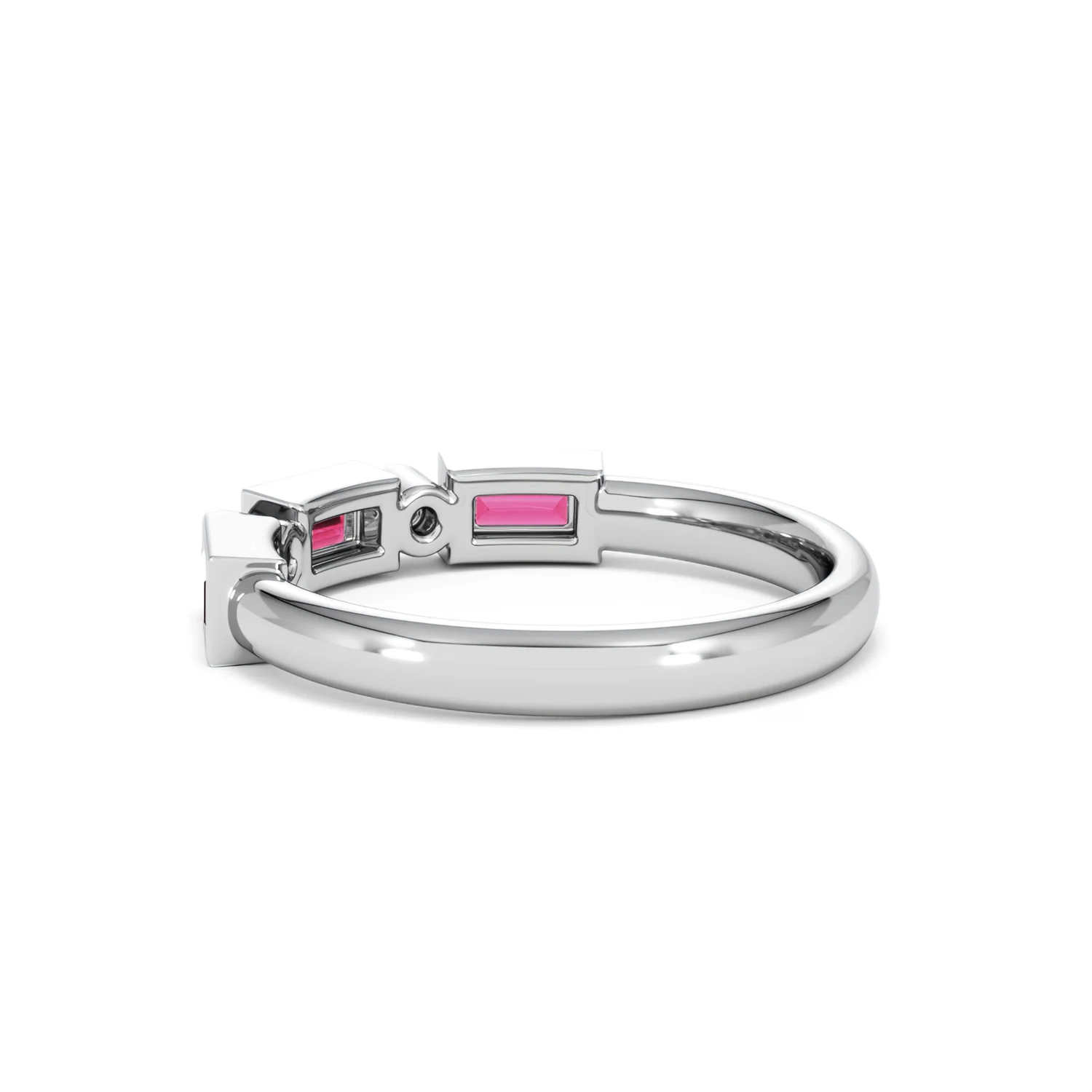 Forme 0.37ct Baguette Cut Lab Ruby 5 Stone Ring in Sterling Silver - Image 60