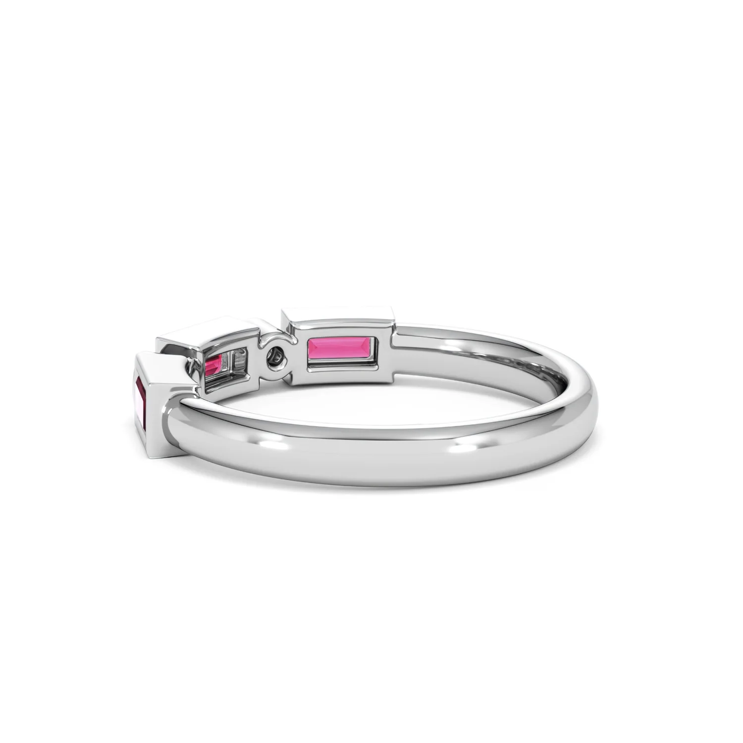 Forme 0.37ct Baguette Cut Lab Ruby 5 Stone Ring in Sterling Silver - Image 61