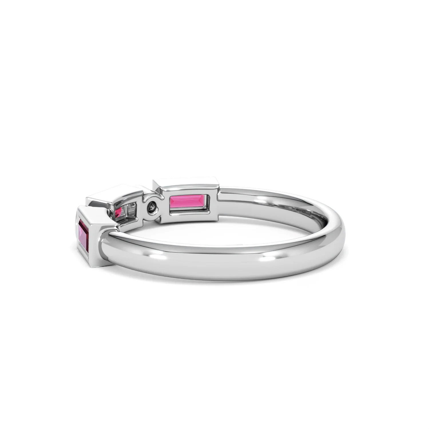 Forme 0.37ct Baguette Cut Lab Ruby 5 Stone Ring in Sterling Silver - Image 62
