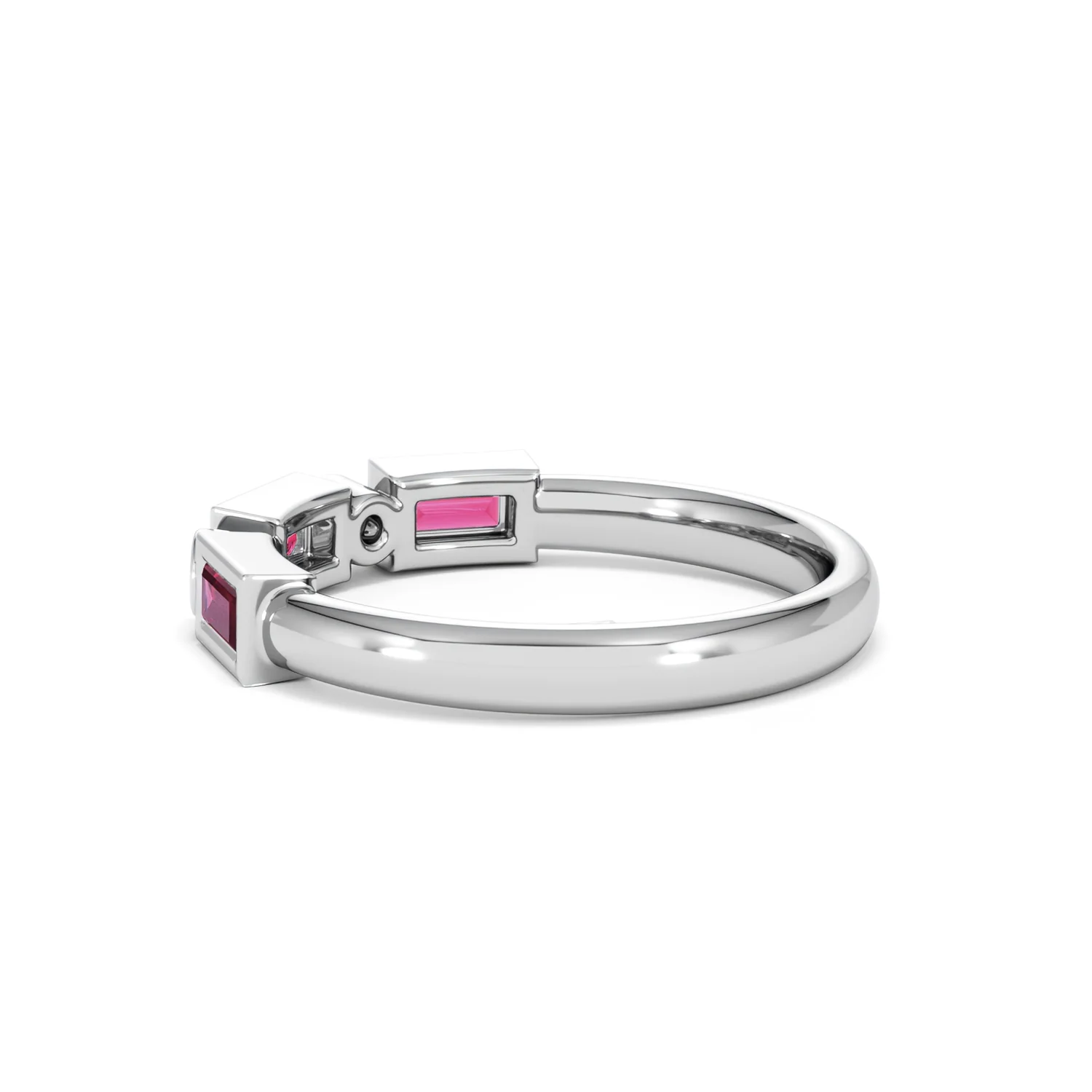 Forme 0.37ct Baguette Cut Lab Ruby 5 Stone Ring in Sterling Silver - Image 63