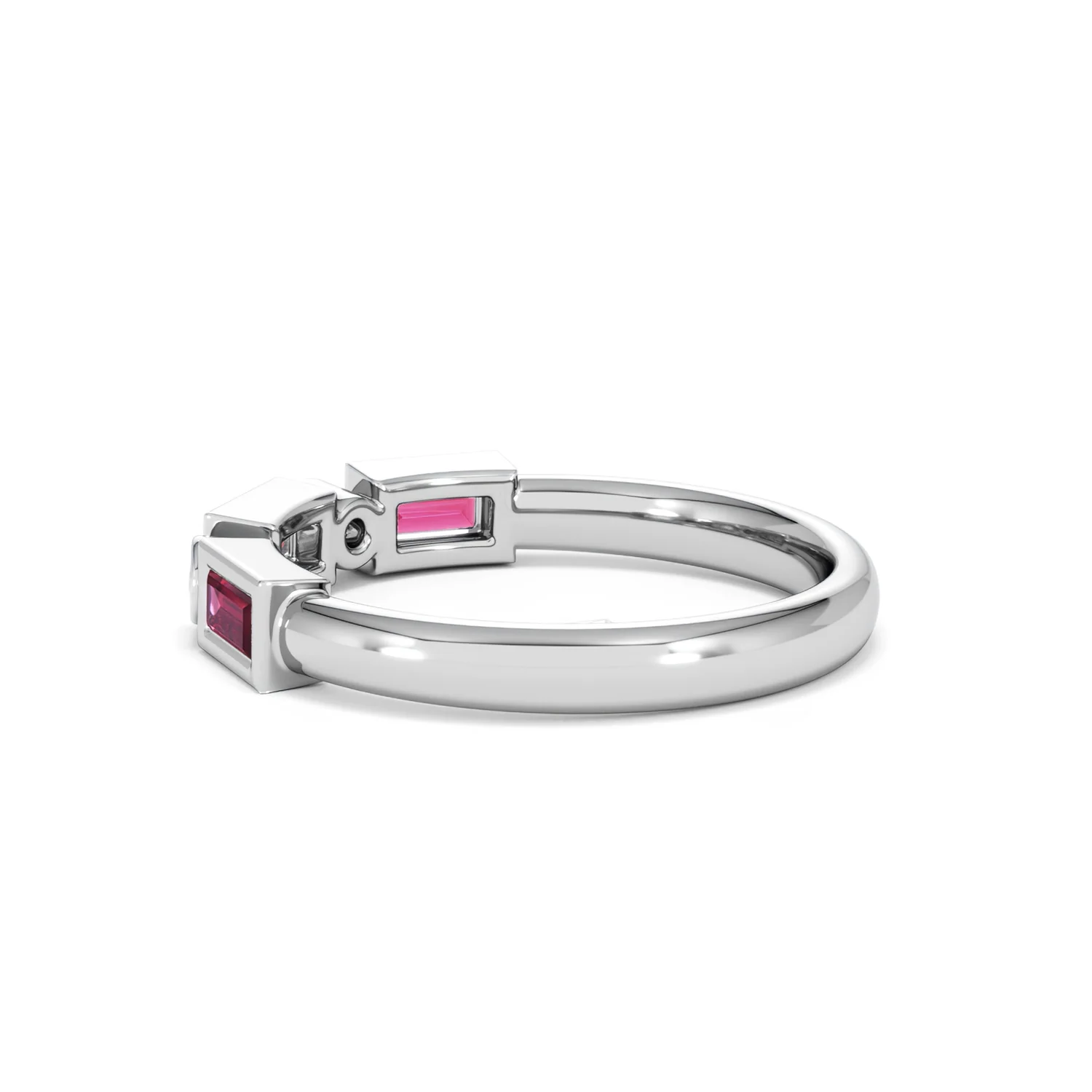 Forme 0.37ct Baguette Cut Lab Ruby 5 Stone Ring in Sterling Silver - Image 64