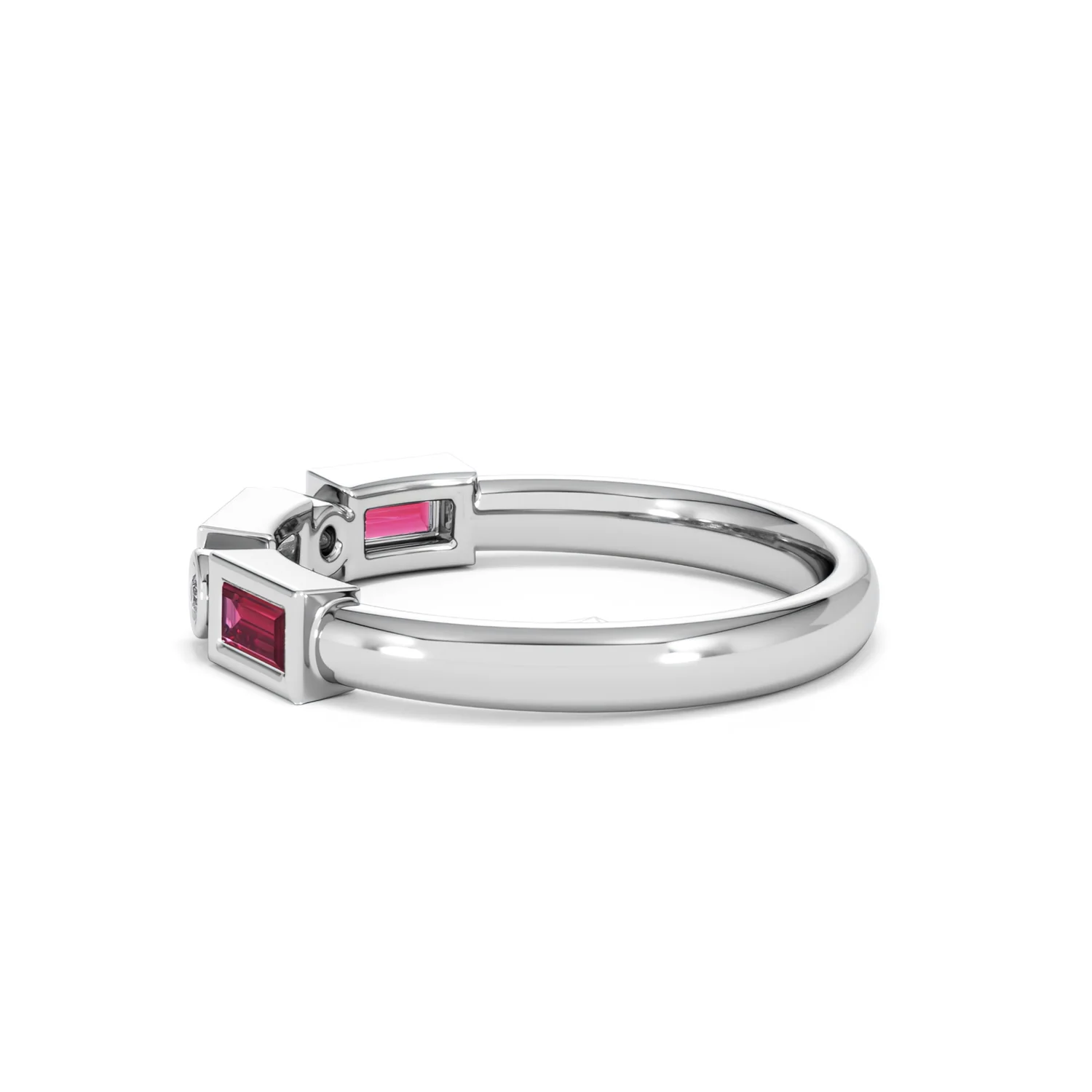 Forme 0.37ct Baguette Cut Lab Ruby 5 Stone Ring in Sterling Silver - Image 66
