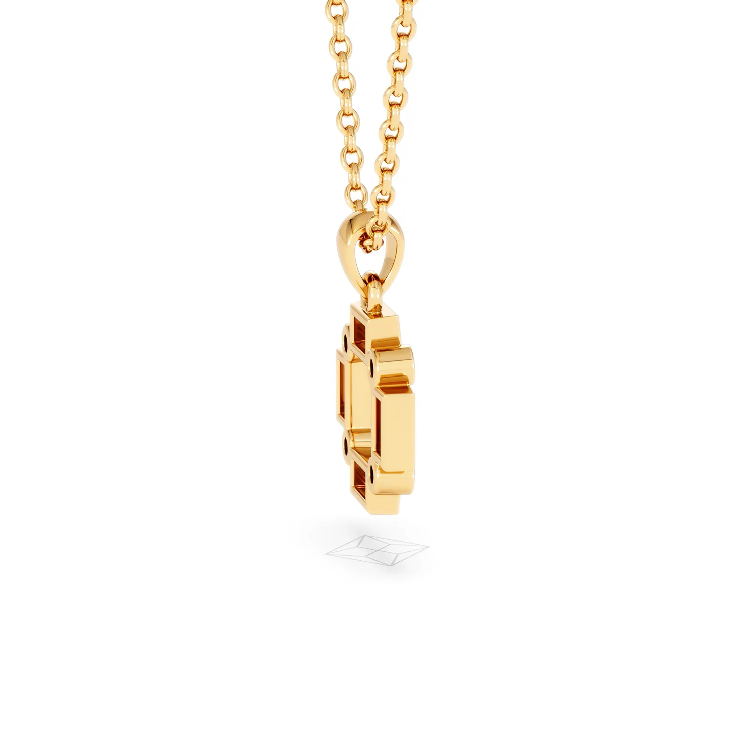 Forme 0.40ct Baguette Cut Lab Sapphire Pendant Necklace in 18K Gold Vermeil - Image 30