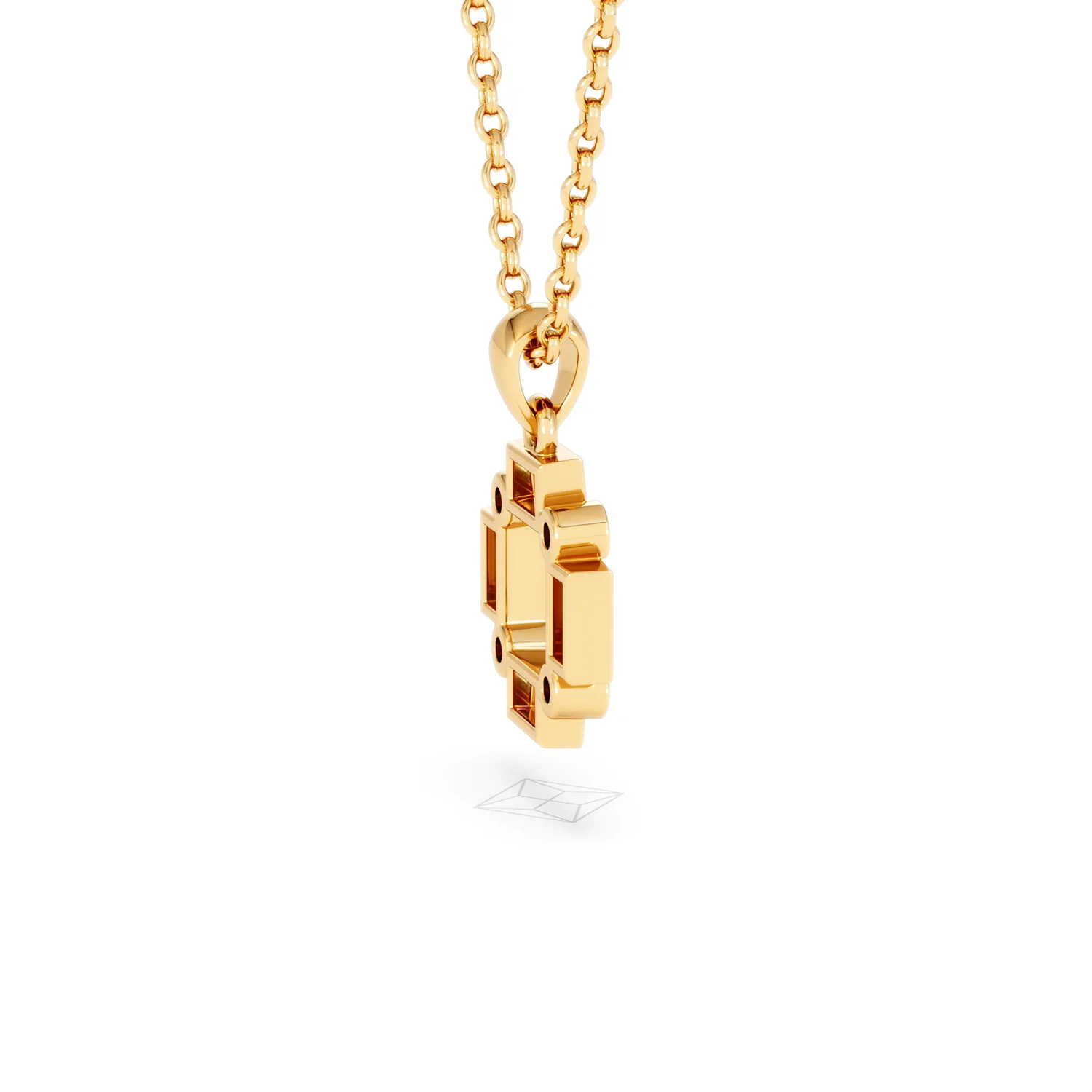 Forme 0.40ct Baguette Cut Lab Sapphire Pendant Necklace in 18K Gold Vermeil - Image 31