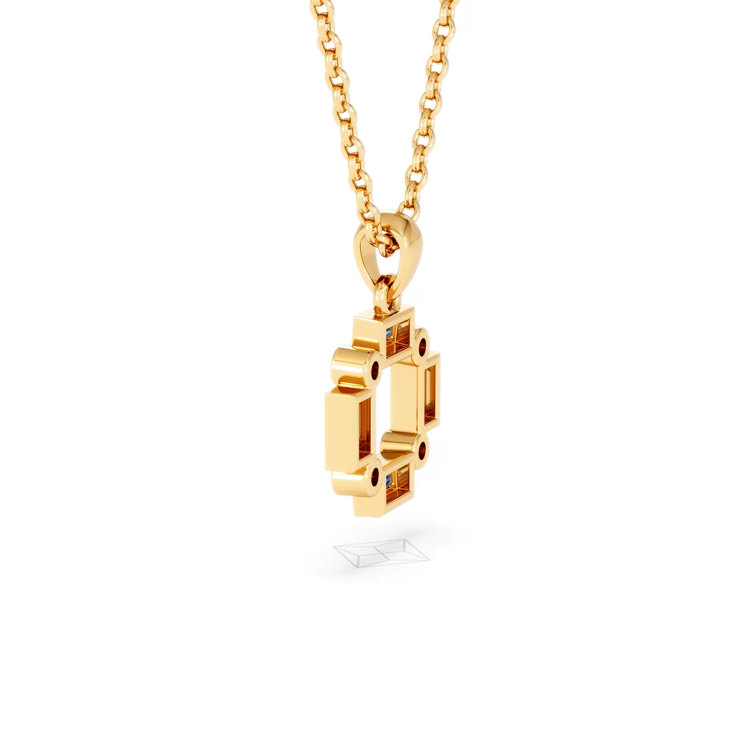 Forme 0.40ct Baguette Cut Lab Sapphire Pendant Necklace in 18K Gold Vermeil - Image 61
