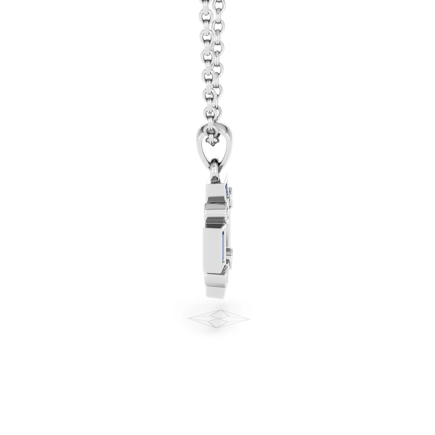 Forme 0.40ct Baguette Cut Lab Sapphire Pendant Necklace in Sterling Silver - Image 26