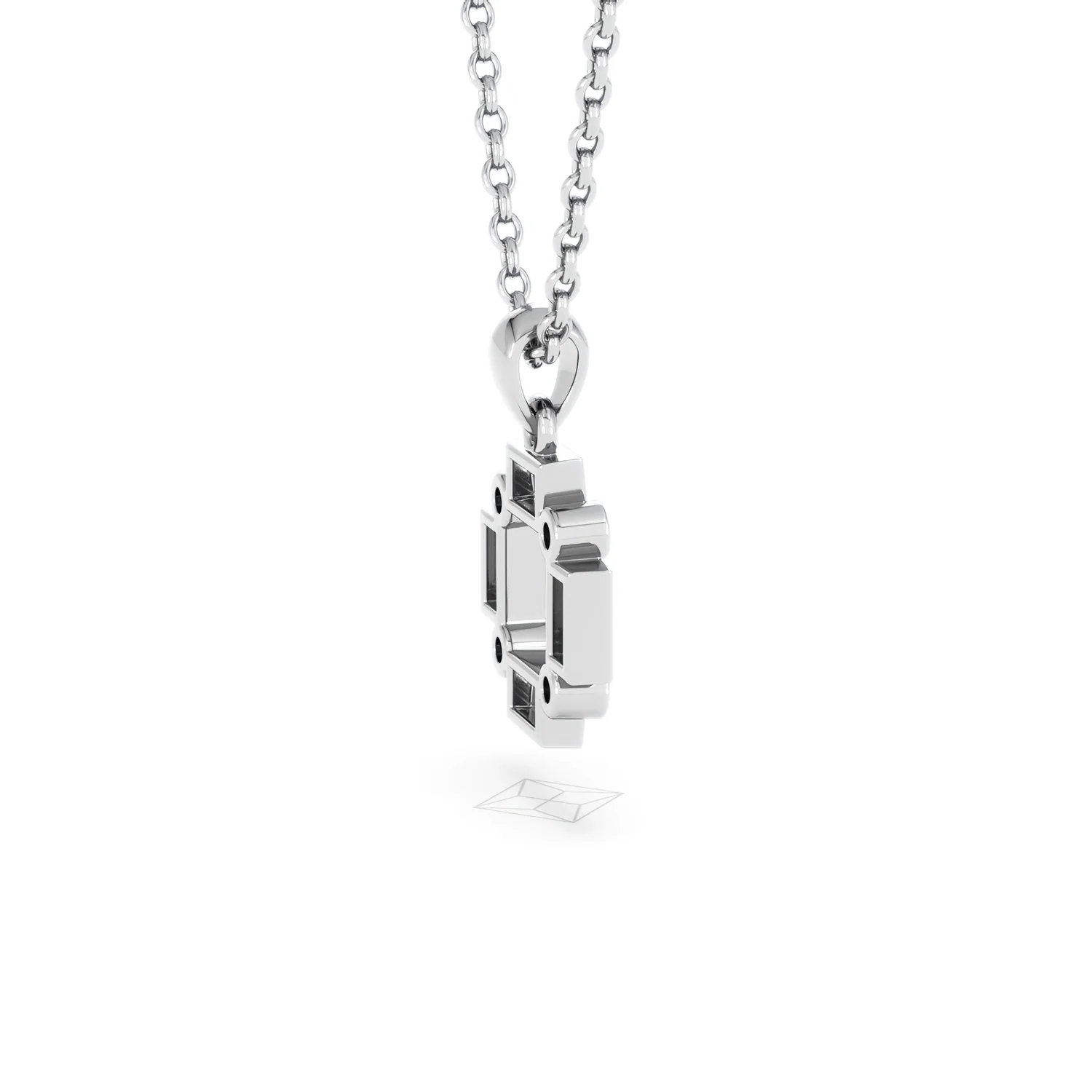 Forme 0.40ct Baguette Cut Lab Sapphire Pendant Necklace in Sterling Silver - Image 31