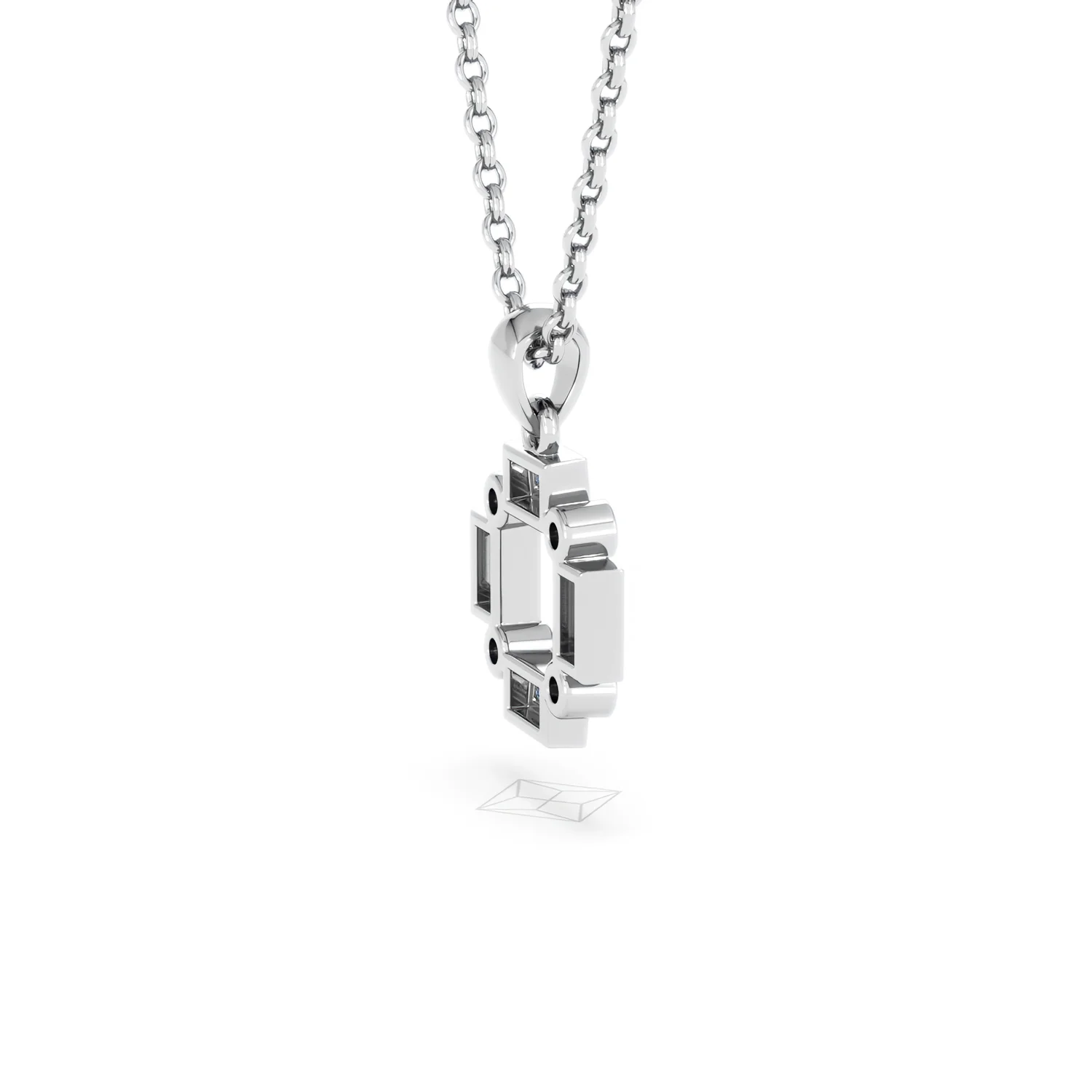 Forme 0.40ct Baguette Cut Lab Sapphire Pendant Necklace in Sterling Silver - Image 32