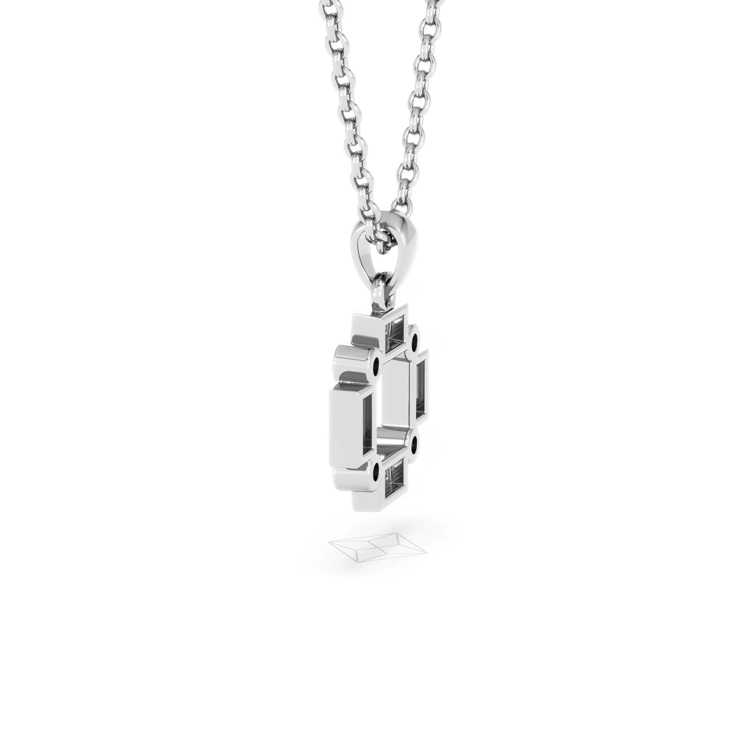 Forme 0.40ct Baguette Cut Lab Sapphire Pendant Necklace in Sterling Silver - Image 62