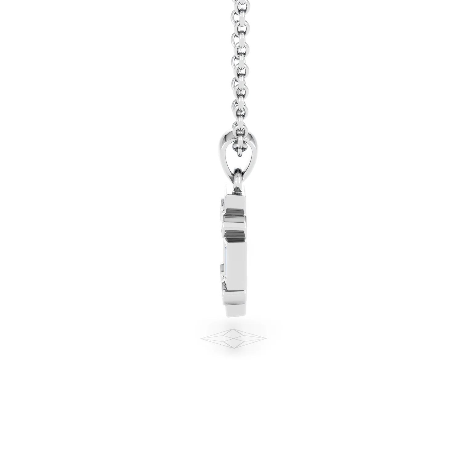 Forme 0.40ct Baguette Cut Lab Sapphire Pendant Necklace in Sterling Silver - Image 67