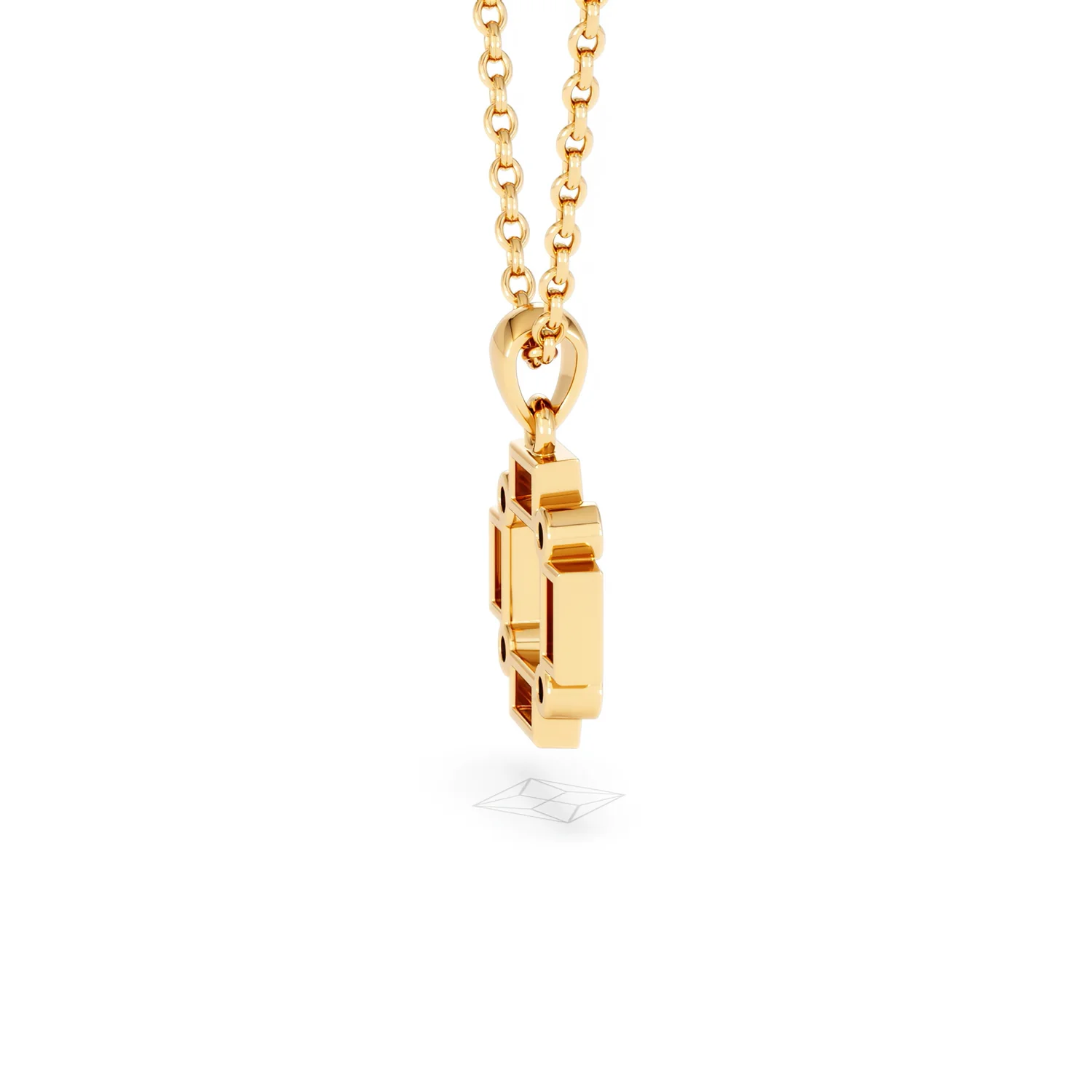 Forme 0.48ct Baguette Cut Lab Emerald Pendant Necklace in 18K Gold Vermeil - Image 30