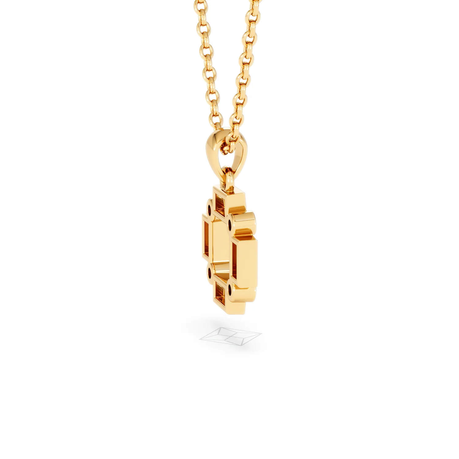 Forme 0.48ct Baguette Cut Lab Emerald Pendant Necklace in 18K Gold Vermeil - Image 31