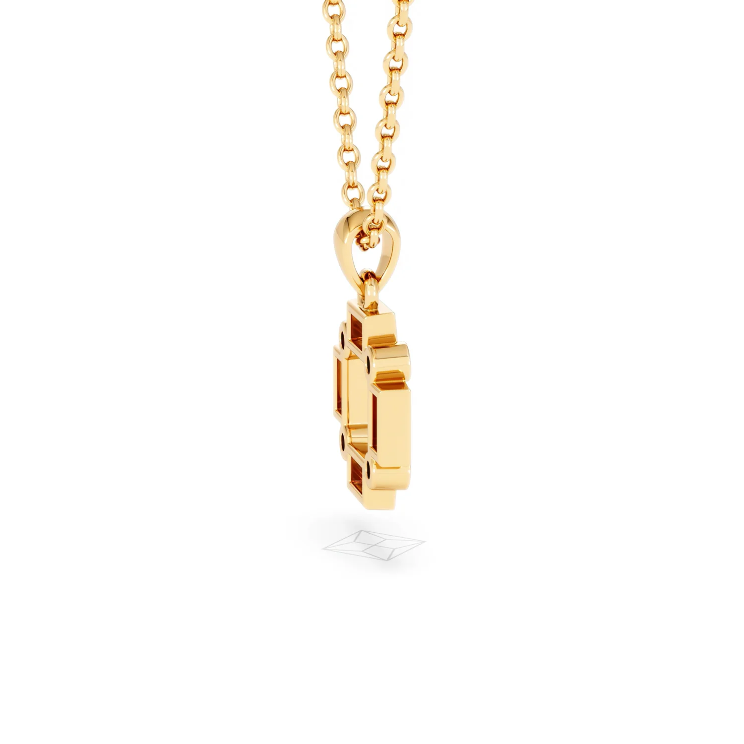 Forme 0.48ct Baguette Cut Lab Ruby Pendant Necklace in 18K Gold Vermeil - Image 30