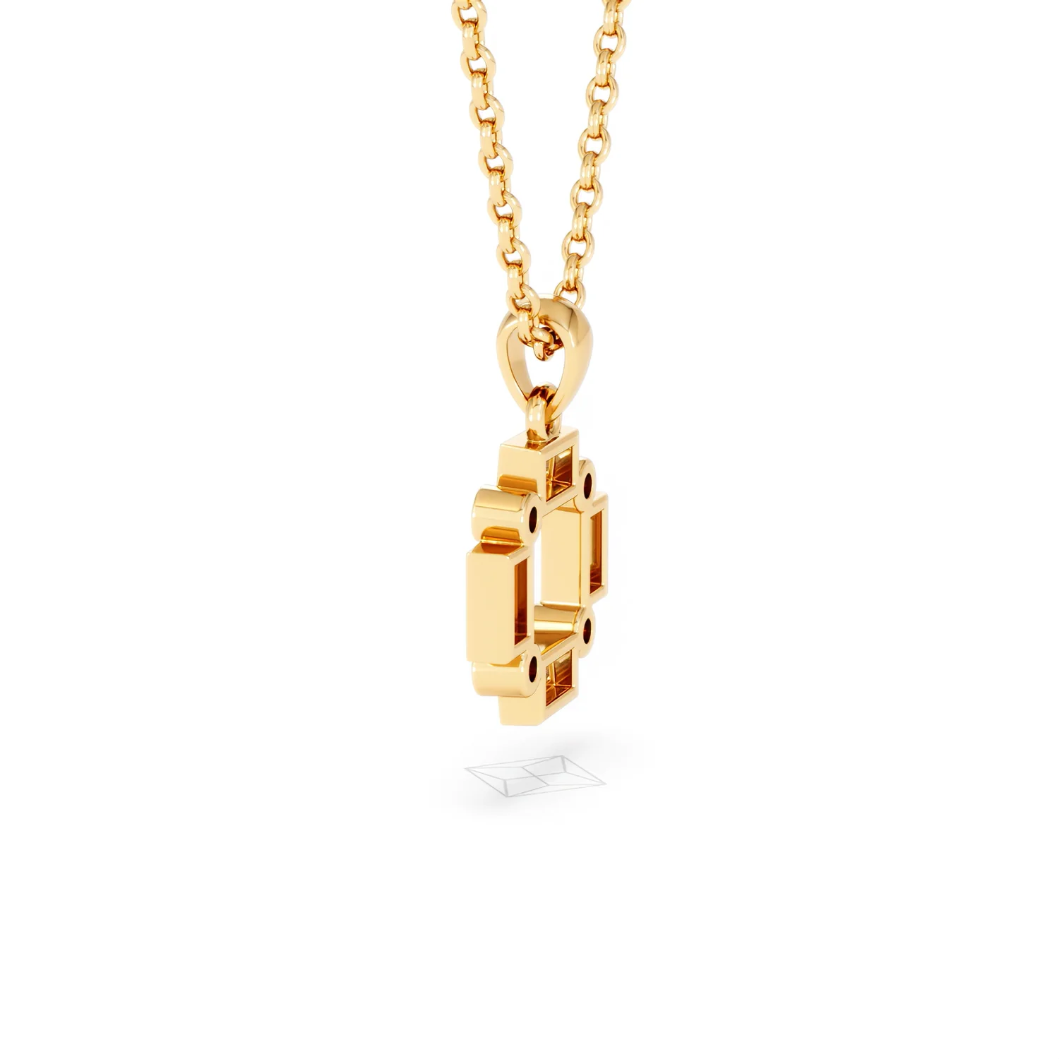 Forme 0.48ct Baguette Cut Lab Ruby Pendant Necklace in 18K Gold Vermeil - Image 62