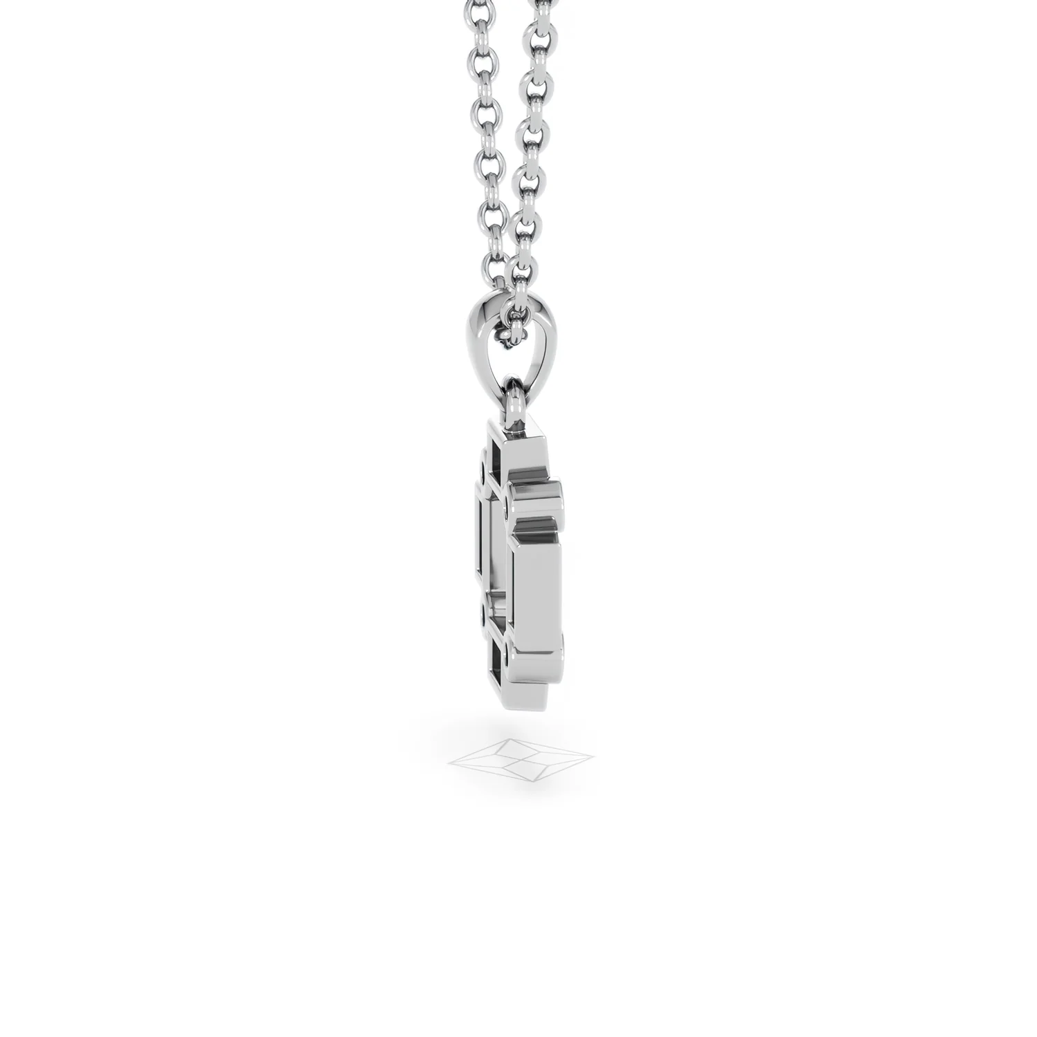 Forme 0.48ct Baguette Cut Lab Ruby Pendant Necklace in Sterling Silver - Image 29