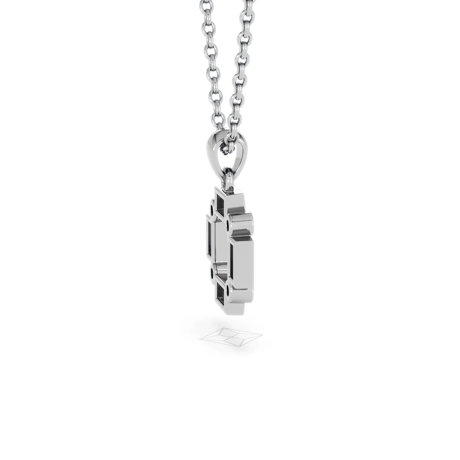 Forme 0.48ct Baguette Cut Lab Ruby Pendant Necklace in Sterling Silver - Image 30