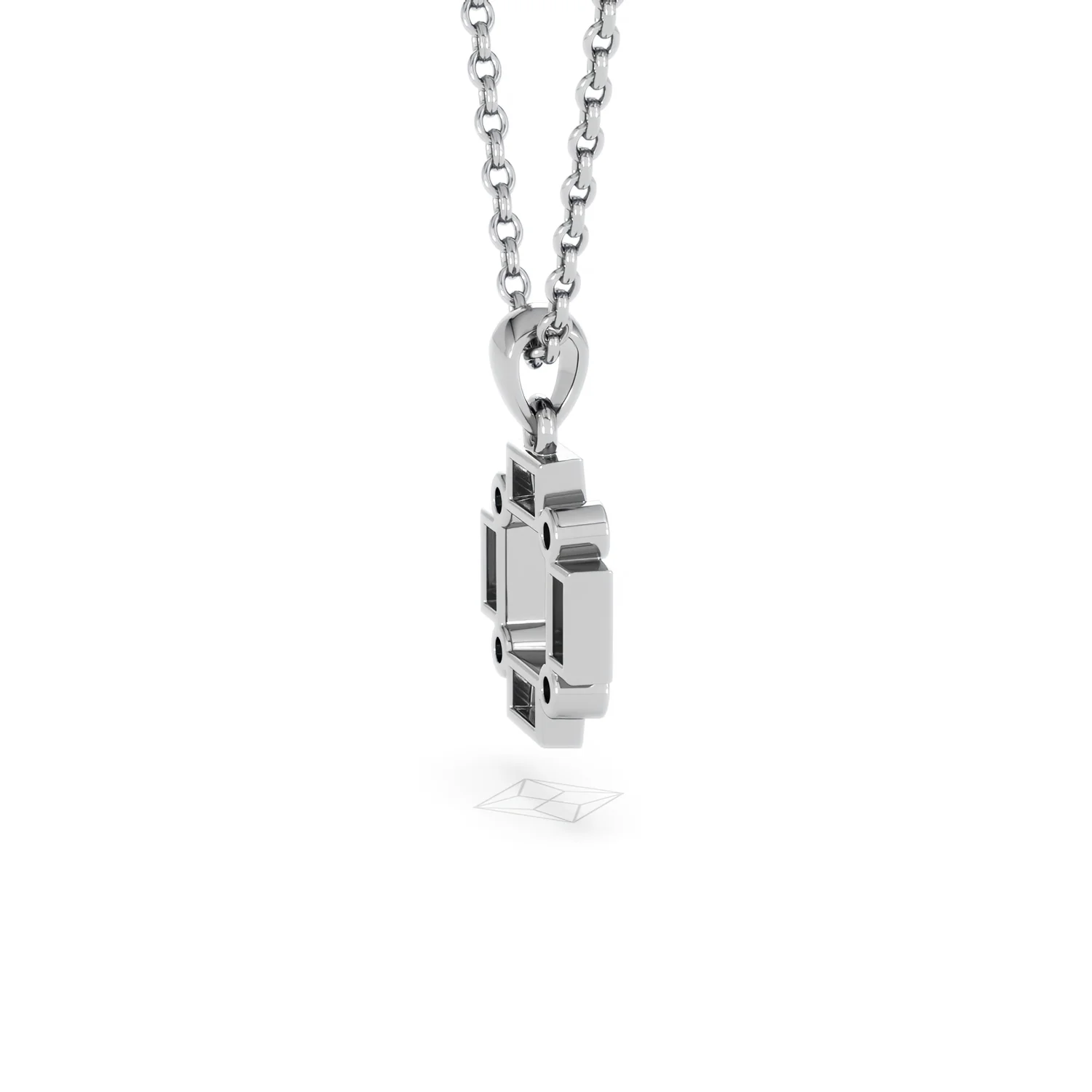 Forme 0.48ct Baguette Cut Lab Ruby Pendant Necklace in Sterling Silver - Image 31