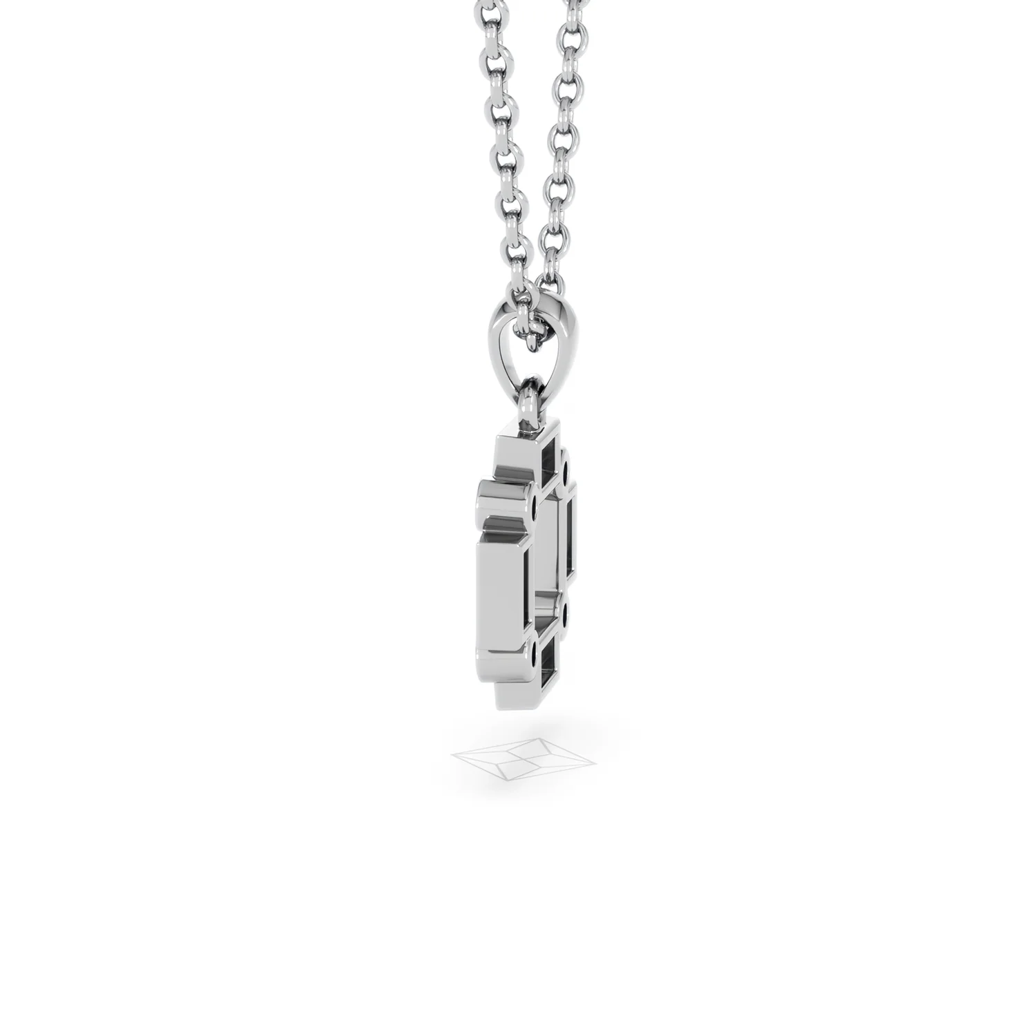 Forme 0.48ct Baguette Cut Lab Ruby Pendant Necklace in Sterling Silver - Image 64