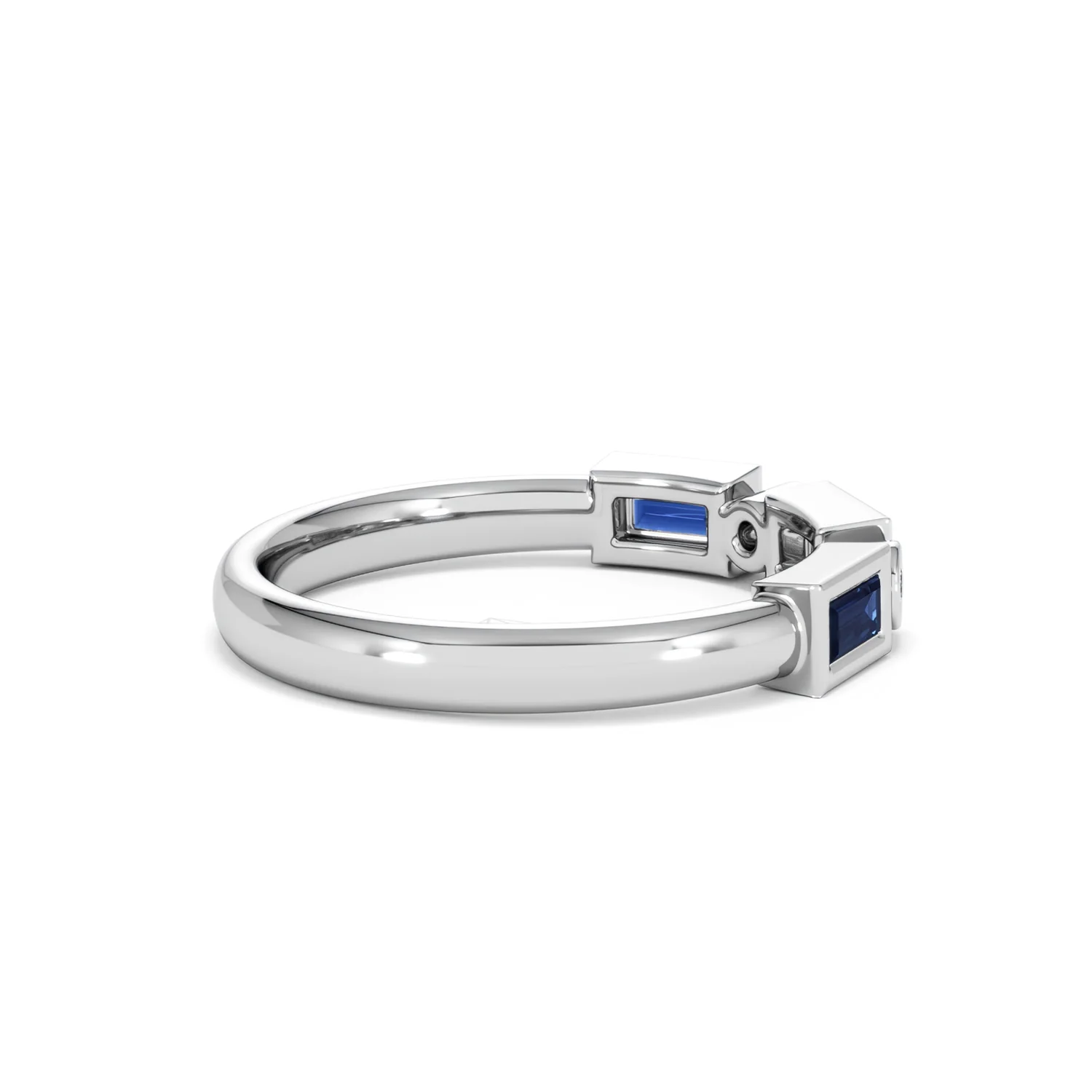 Forme 0.48ct Baguette Cut Lab Sapphire 5 Stone Ring in Sterling Silver - Image 31