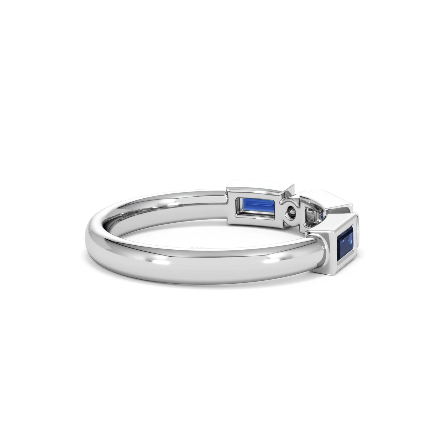 Forme 0.48ct Baguette Cut Lab Sapphire 5 Stone Ring in Sterling Silver - Image 32