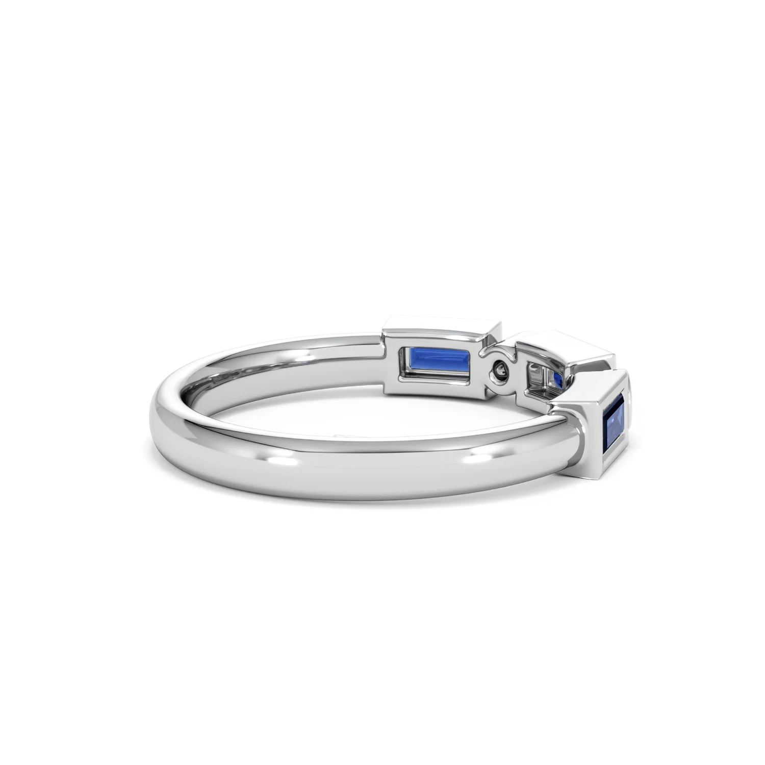 Forme 0.48ct Baguette Cut Lab Sapphire 5 Stone Ring in Sterling Silver - Image 33