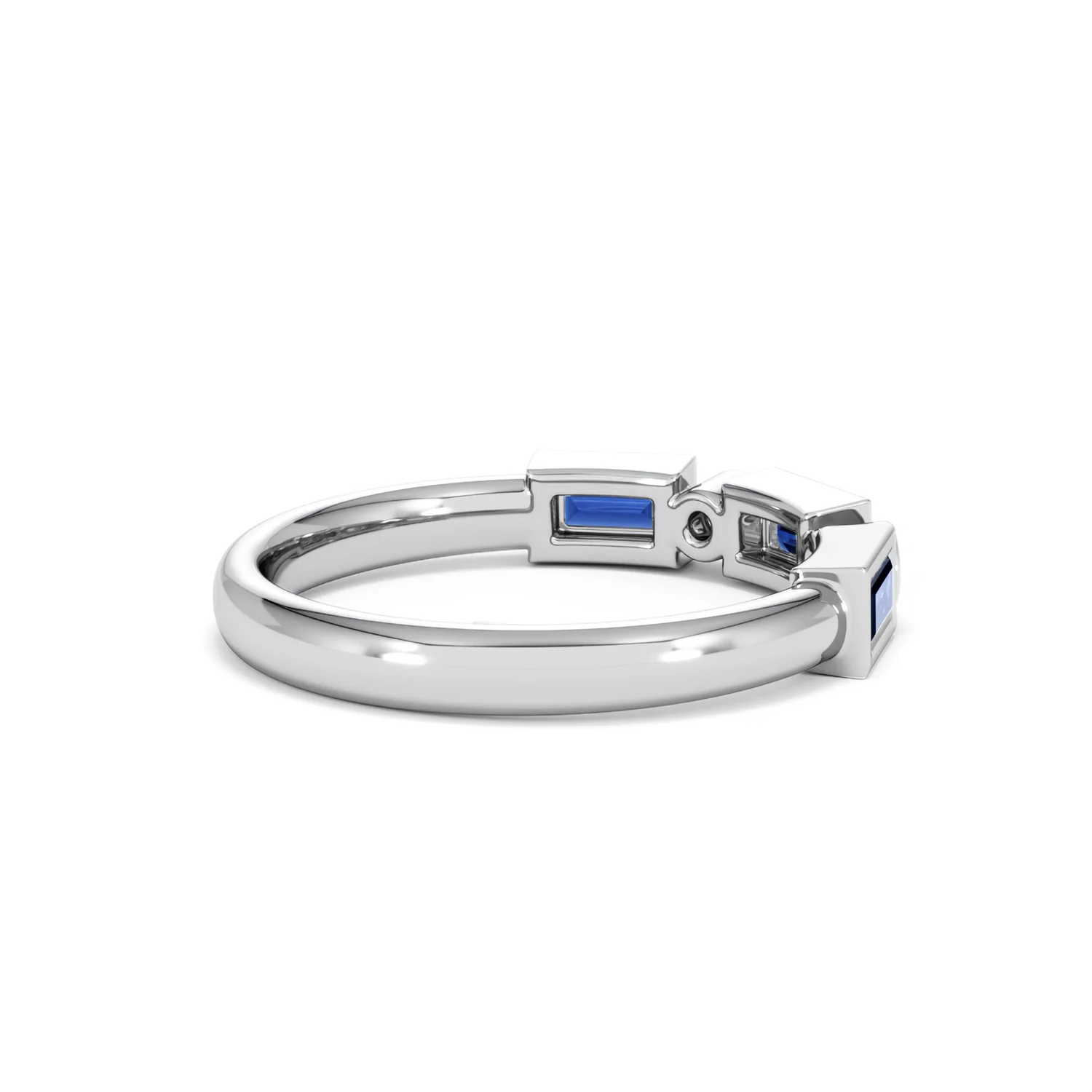 Forme 0.48ct Baguette Cut Lab Sapphire 5 Stone Ring in Sterling Silver - Image 34