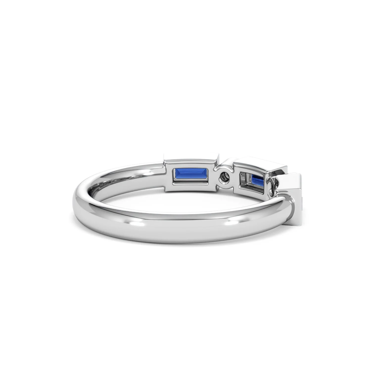 Forme 0.48ct Baguette Cut Lab Sapphire 5 Stone Ring in Sterling Silver - Image 36