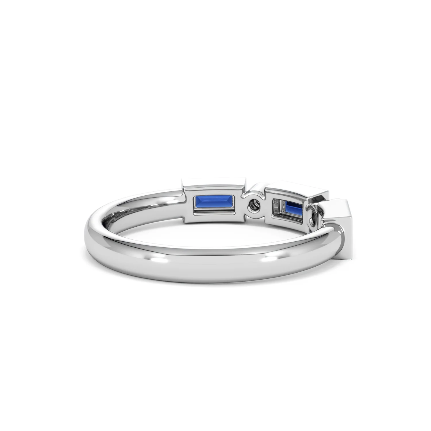 Forme 0.48ct Baguette Cut Lab Sapphire 5 Stone Ring in Sterling Silver - Image 37