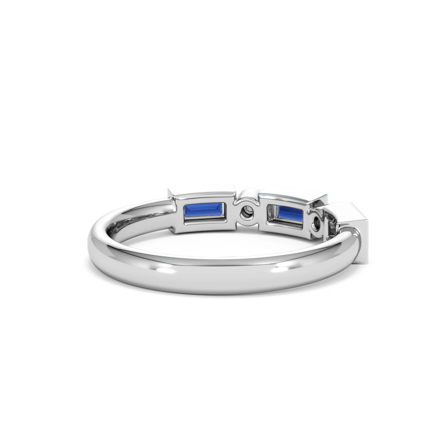 Forme 0.48ct Baguette Cut Lab Sapphire 5 Stone Ring in Sterling Silver - Image 39
