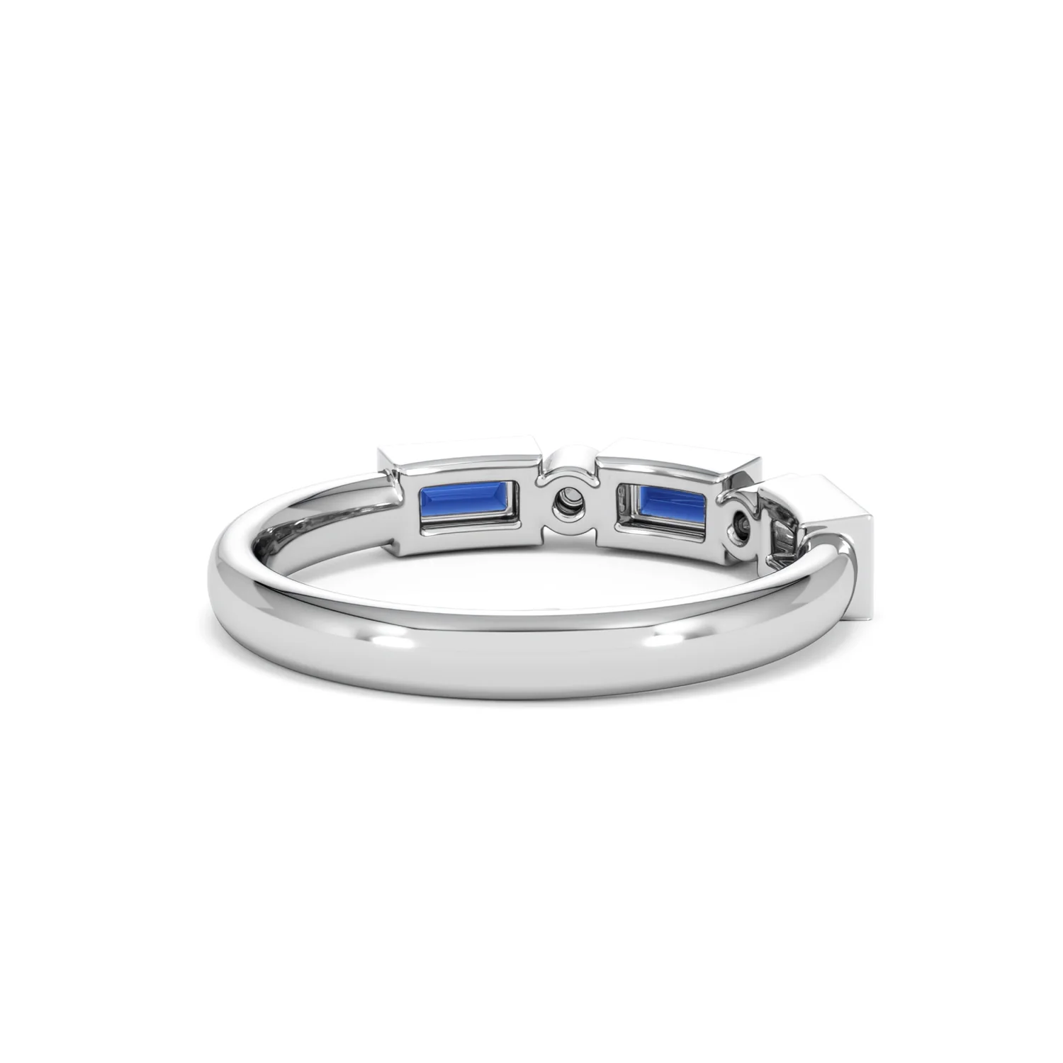 Forme 0.48ct Baguette Cut Lab Sapphire 5 Stone Ring in Sterling Silver - Image 40
