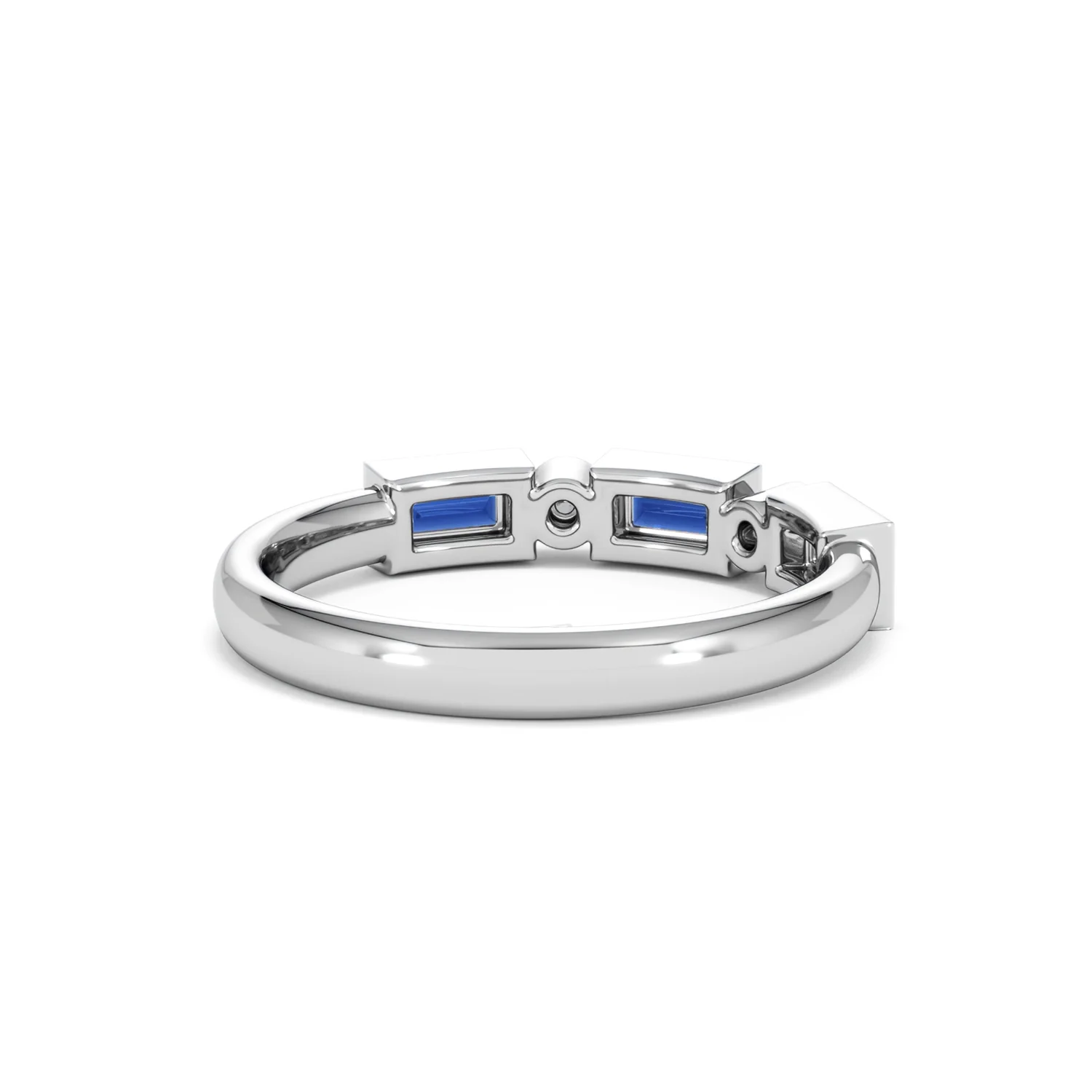 Forme 0.48ct Baguette Cut Lab Sapphire 5 Stone Ring in Sterling Silver - Image 41