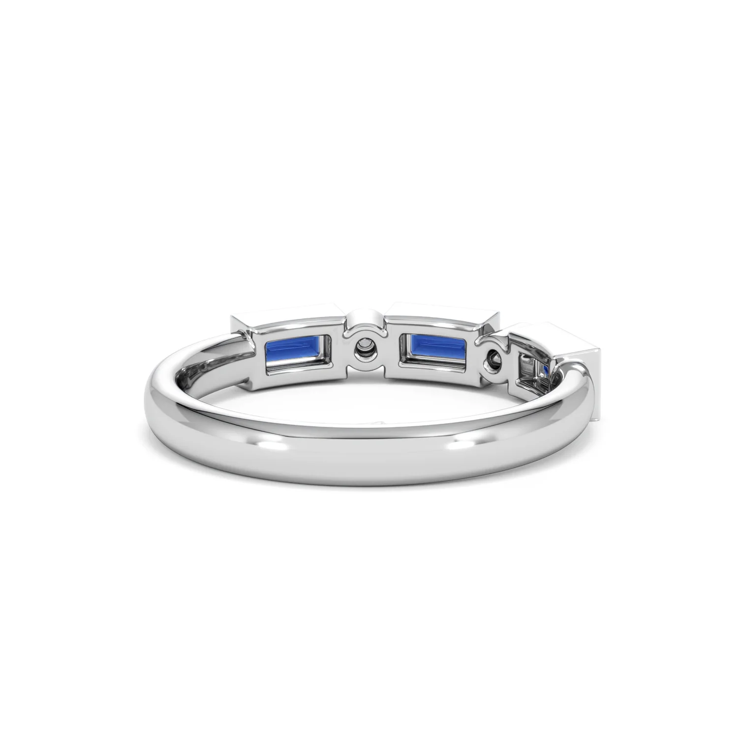 Forme 0.48ct Baguette Cut Lab Sapphire 5 Stone Ring in Sterling Silver - Image 42